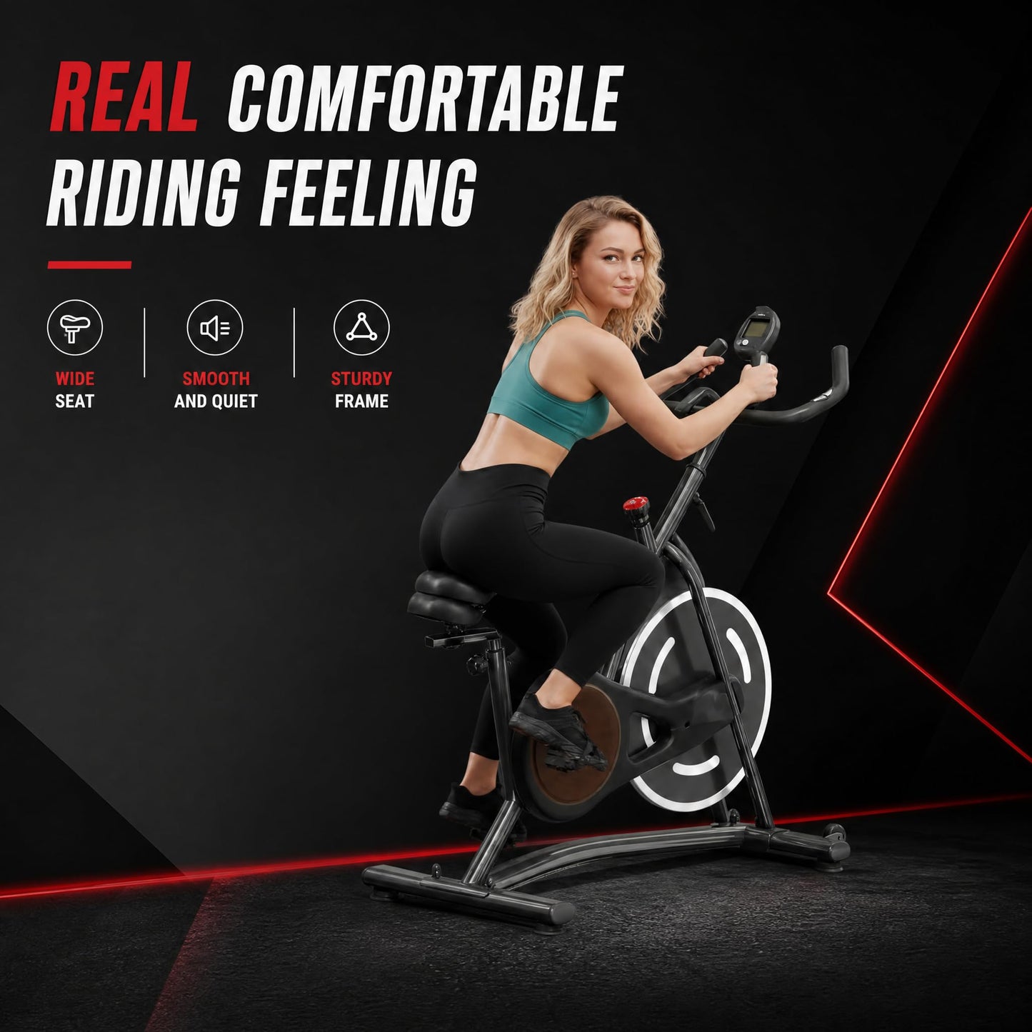 Exercise Bike, Stationary Bikes for Home, Compact Indoor Cycling Bike