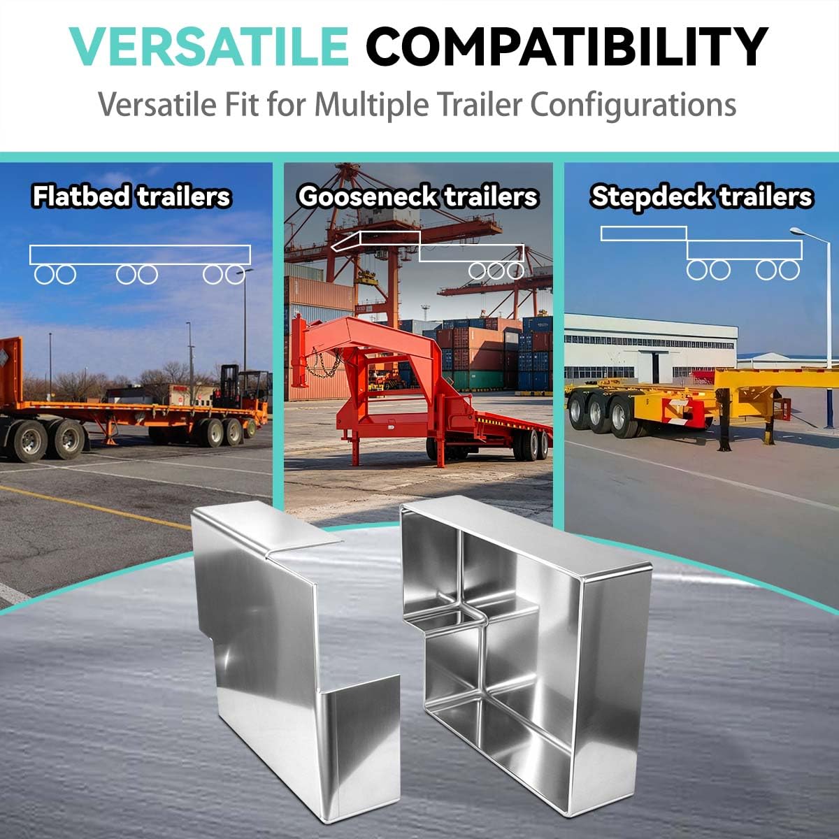1 Pair 20"x15" Aluminum Dunnage Racks Holde, Coil Racks for Flatbed Trailer, Accesorios para Trailer, 6mm Thick Bolt-On Wood Holder Fits Most Trailers Gooseneck, Flatbed, Stepdeck Compatible