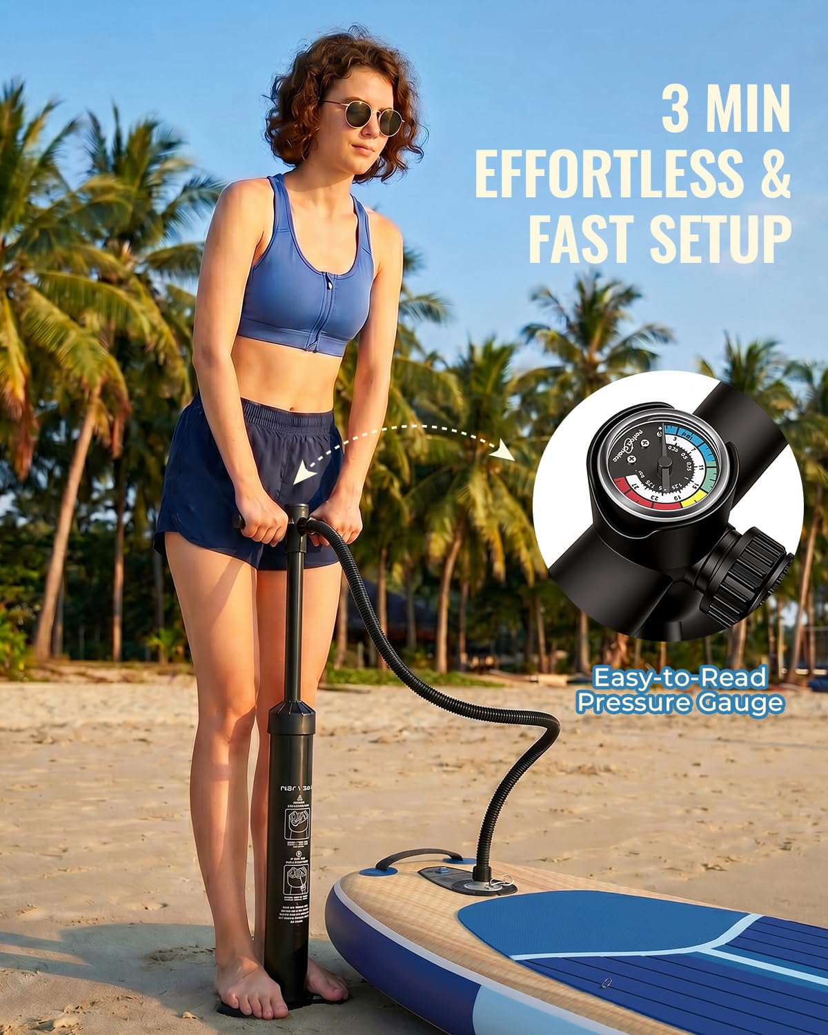 Marsdorgan 11' Inflatable Paddle Board Light Oak w/Seat | Extra Wide SUP Non-Slip for Adults Youth | Stable for Lake Ocean, 2-Blade Paddle + 10L Dry Bag Included