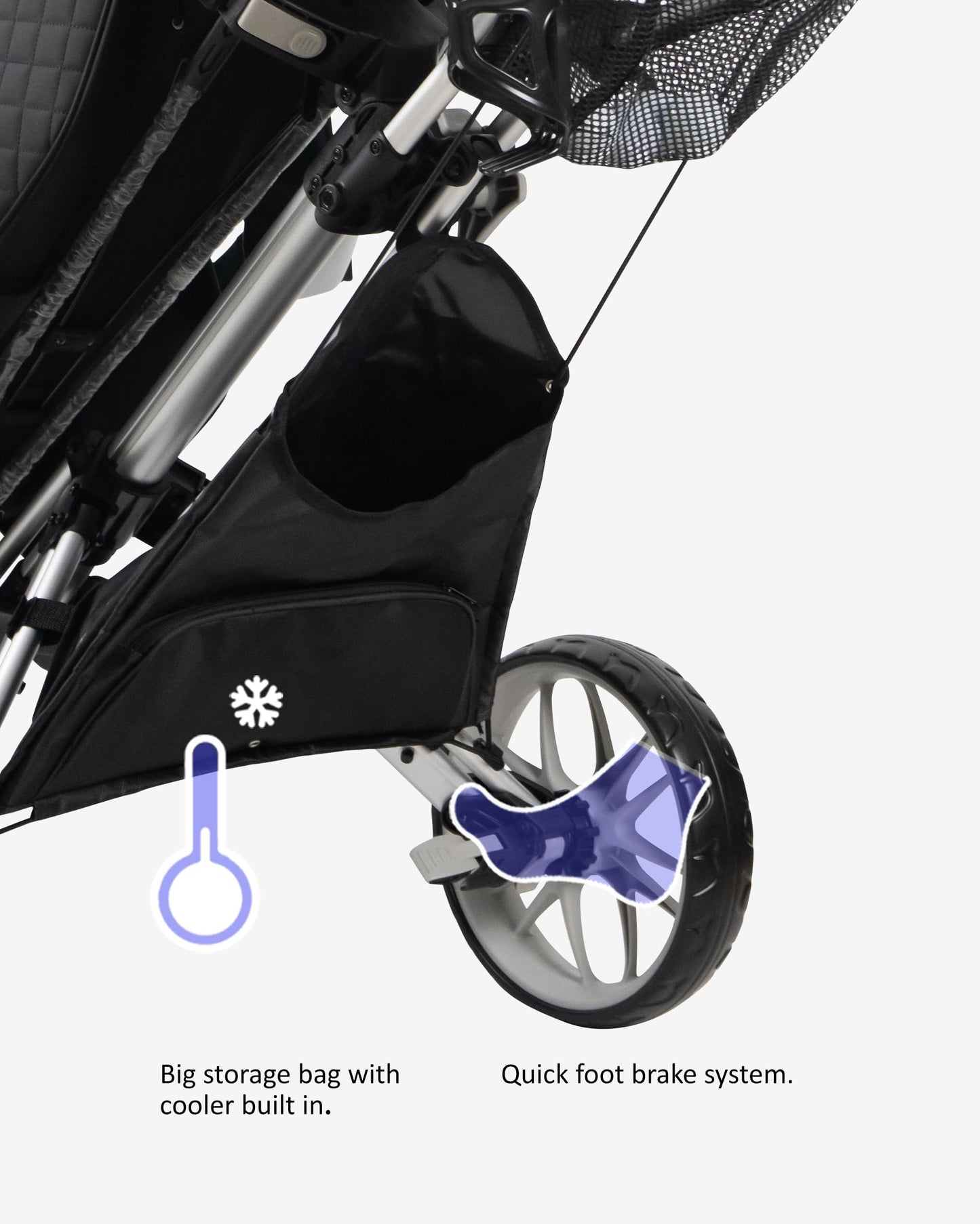Caddytek Golf CaddyLite EZ Fold V8 3-Wheel Push Cart Silver