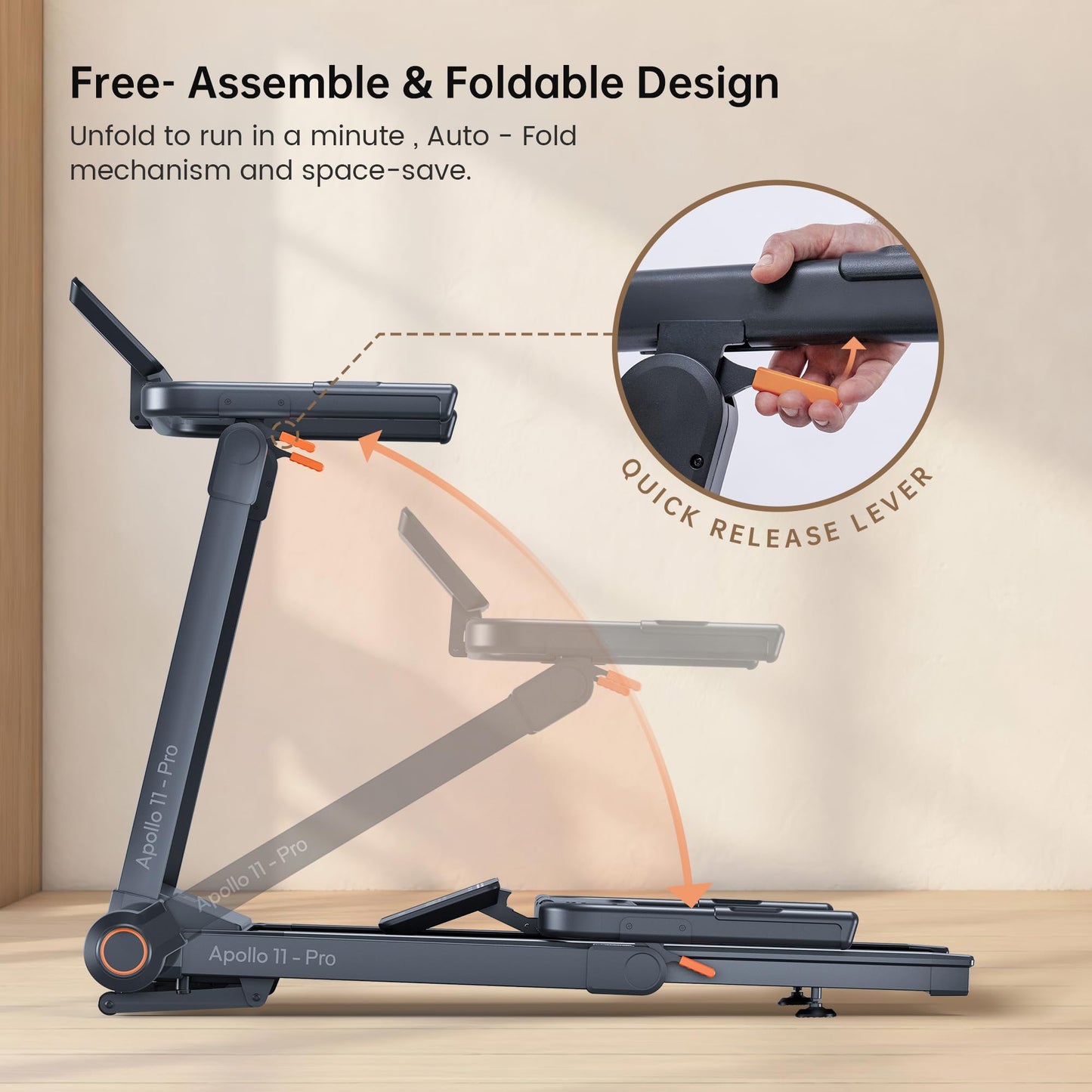 Vitalwalk Foldable Treadmill with Auto Incline, 48"x18" Wide Running Belt, 10MPH, 3.5HP Brushless, Walking Pad Treadmill for Home, Auto Folding, No Installation, 350LBS Capacity, APP, 15% Auto Incline