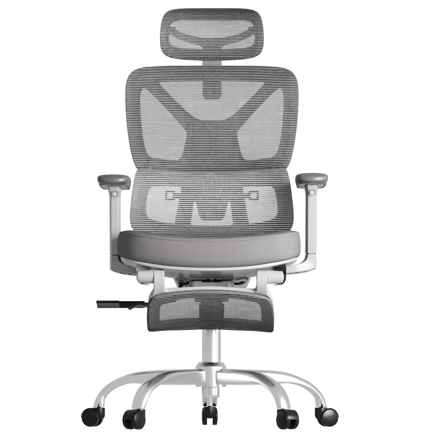 FLEXISPOT ErgoX Premium Ergonomic Office Chair with Footrest- Adjustable 3D Armrests, Dynamic Lumbar Support, Recline & Tilt Function, Mesh Seat, for Home & Office Use,Light Grey Foam