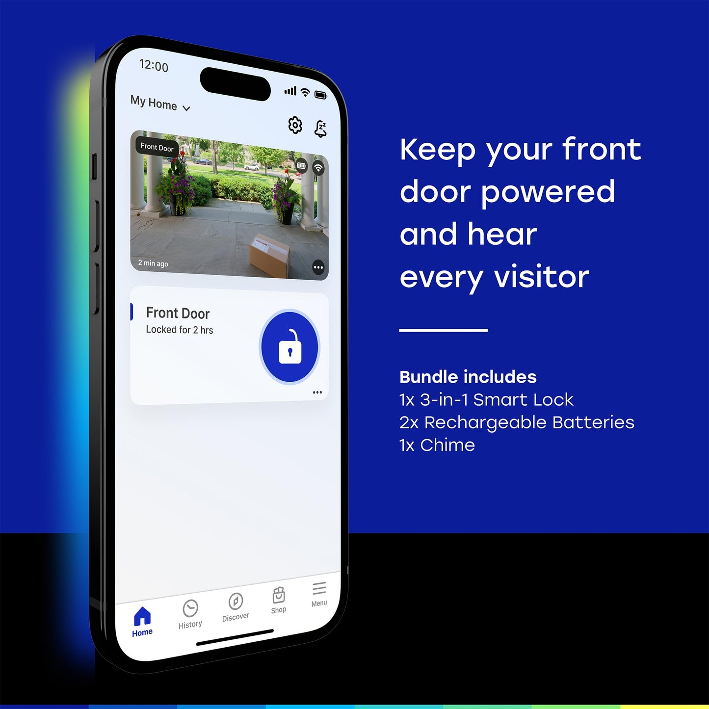 myQ Secure View™ 3-in-1 Smart Lock Deadbolt + myQ Chime + Extra Battery, Keyless Entry Lock, 2K HDR Doorbell Camera, Face, Fingerprint & PIN Access, App Control, Color Night Vision & Two-Way Audio