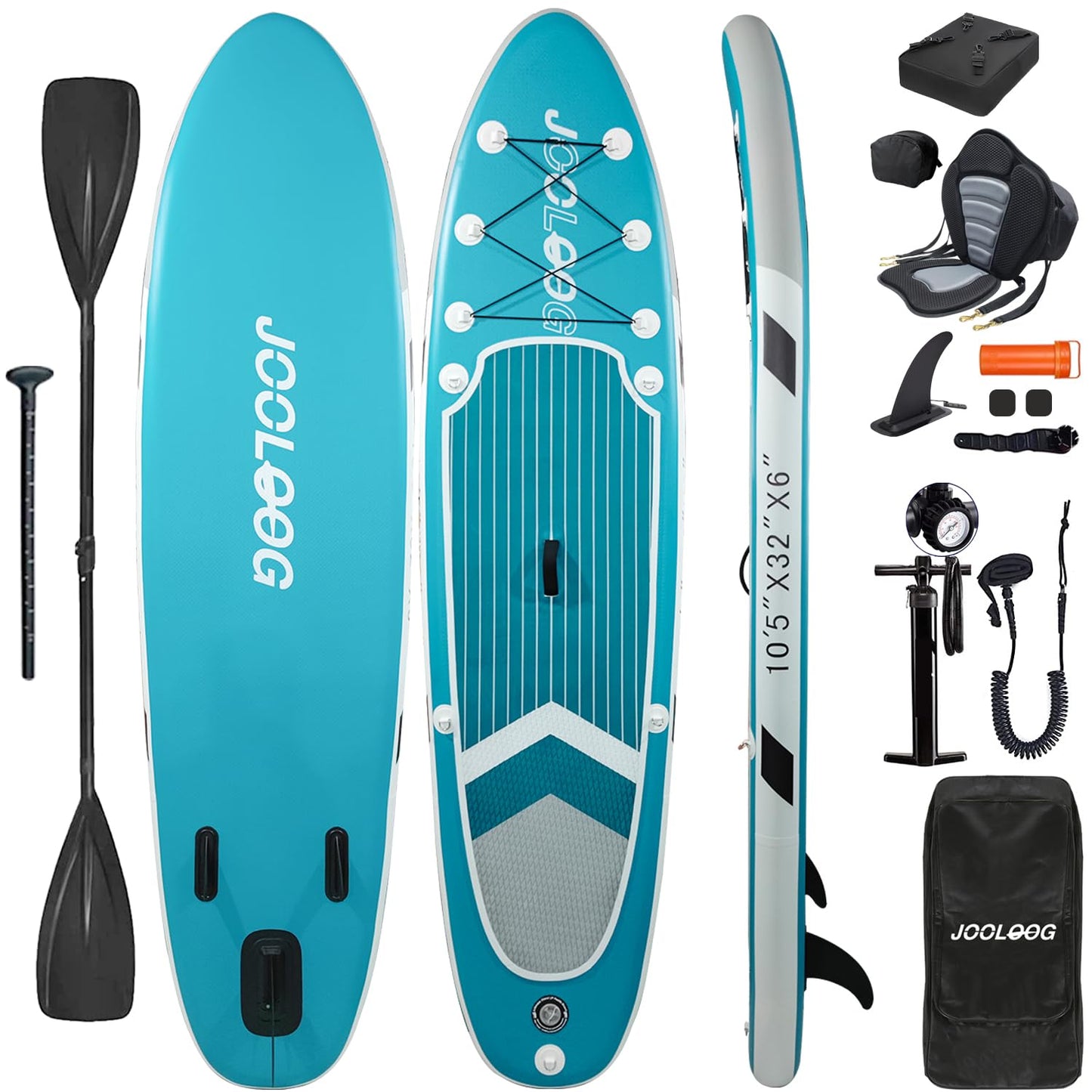 Inflatable Stand Up Paddle Board with Seat, 10'5" SUP 440LBS, Recreational Paddleboard for Adults Beginners, Blow Up Paddle Board with Fishing Design, Camera Mount, Cooler Bag & Full Accessories