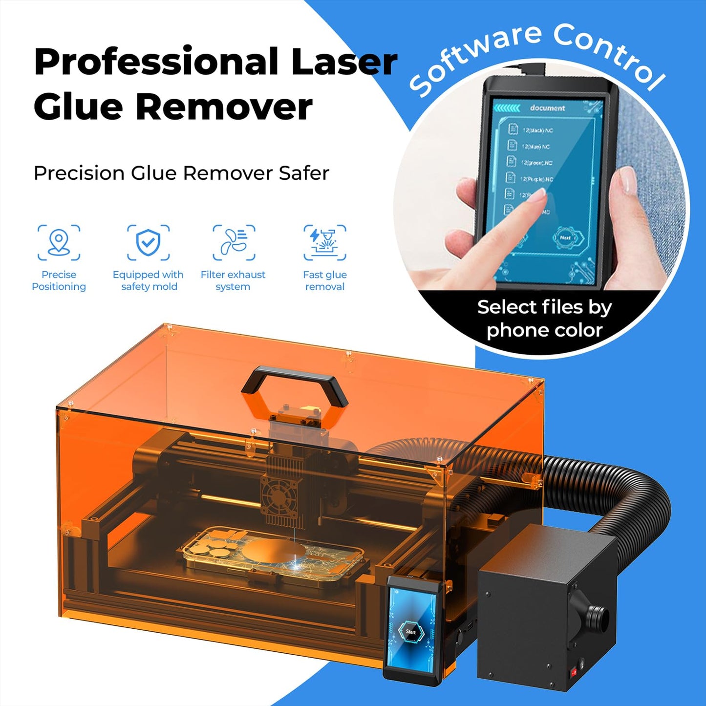 AENBUSLM V9 Ultra Laser Machine for iPhone 8-17 Series Back Glass Replacement, Cell Phone Repair Laser Safely, Auto-Focus Laser Seperator Engraving Machine with Air Filter and Phone Repair Tools