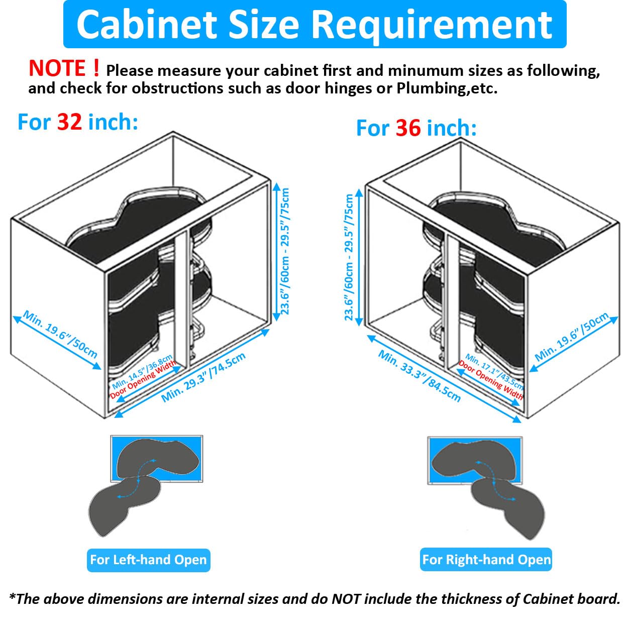 HANKEY Swing Right Blind Corner Cabinet Pull Out Organizer 2-Tier Slide Out Kitchen Organizers and Storage with Soft Close, Kitchen Cabinet Lazy Susan Organizer for Cabinet 36inch, Right Open