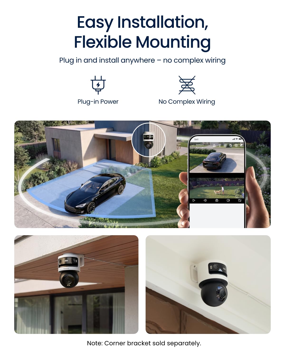 REOLINK OMVI 3i WiFi, Triple-Lens Outdoor Security Camera, 10MP 180° Panoramic + 8MP 4K Pan-Tilt, SyncTrack & Auto Tracking, Dual-Band WiFi 6, Smart Detection, Local AI Video Search, No Monthly Fees
