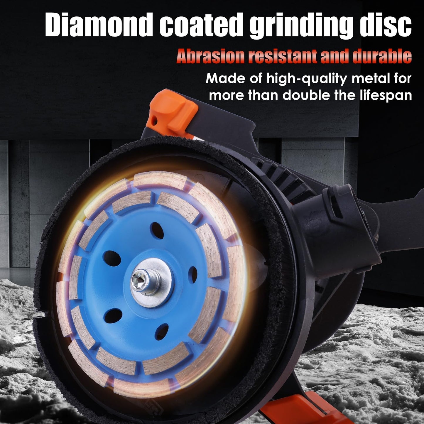 SOLARCROWS GJ1251 Concrete Grinder, 5-Inch Low-Vibration Surface Sander, 1800W with Dust Extraction, 6-Speed Adjustable