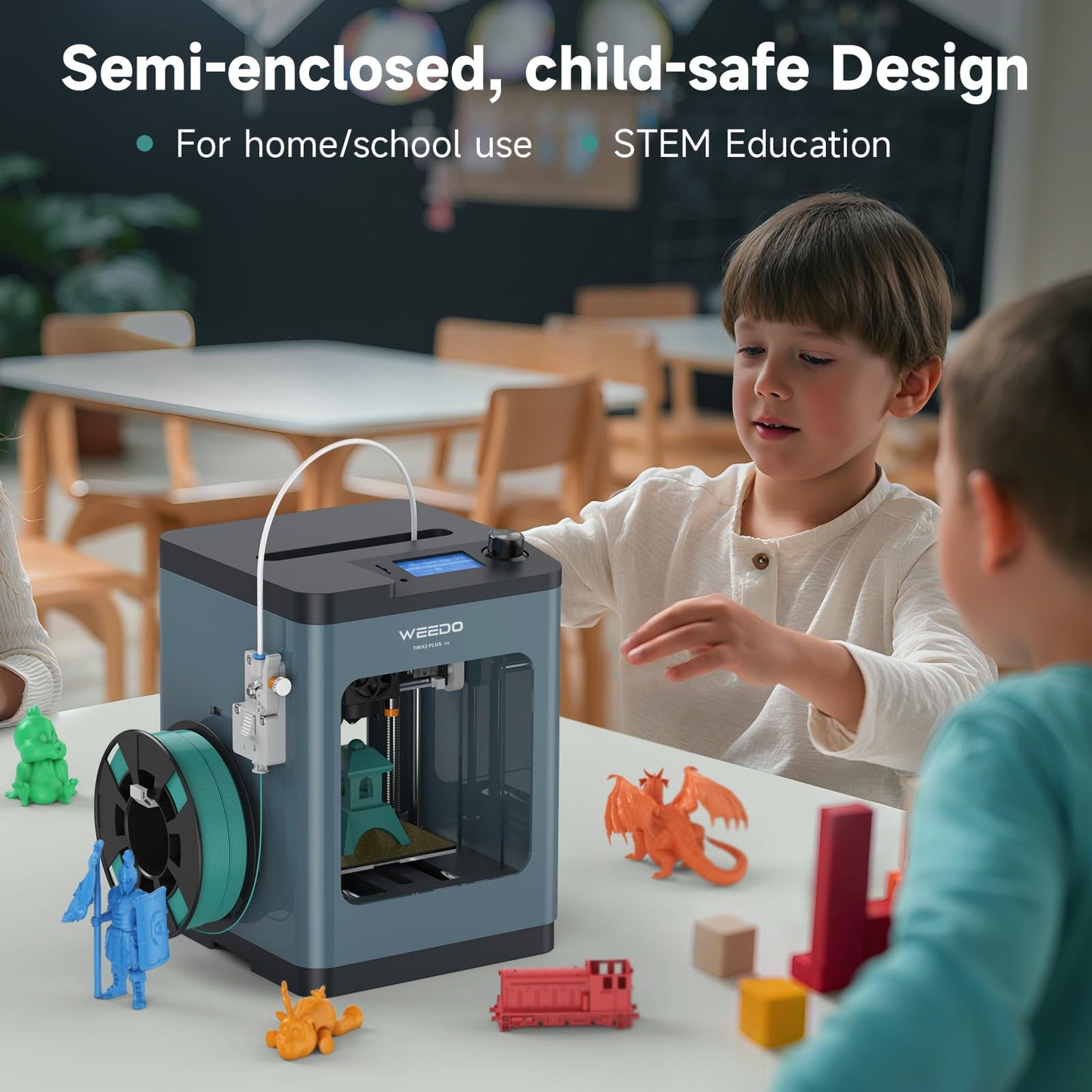 TINA2Plus 3D Printer, WEEDO 250mm/s High-Speed 3D Printers for Beginners and Kids, Fully Assembled and Auto Leveling, 3D Printer with Filament Detection Sensor and PEI Plate, WiFi & APP Control