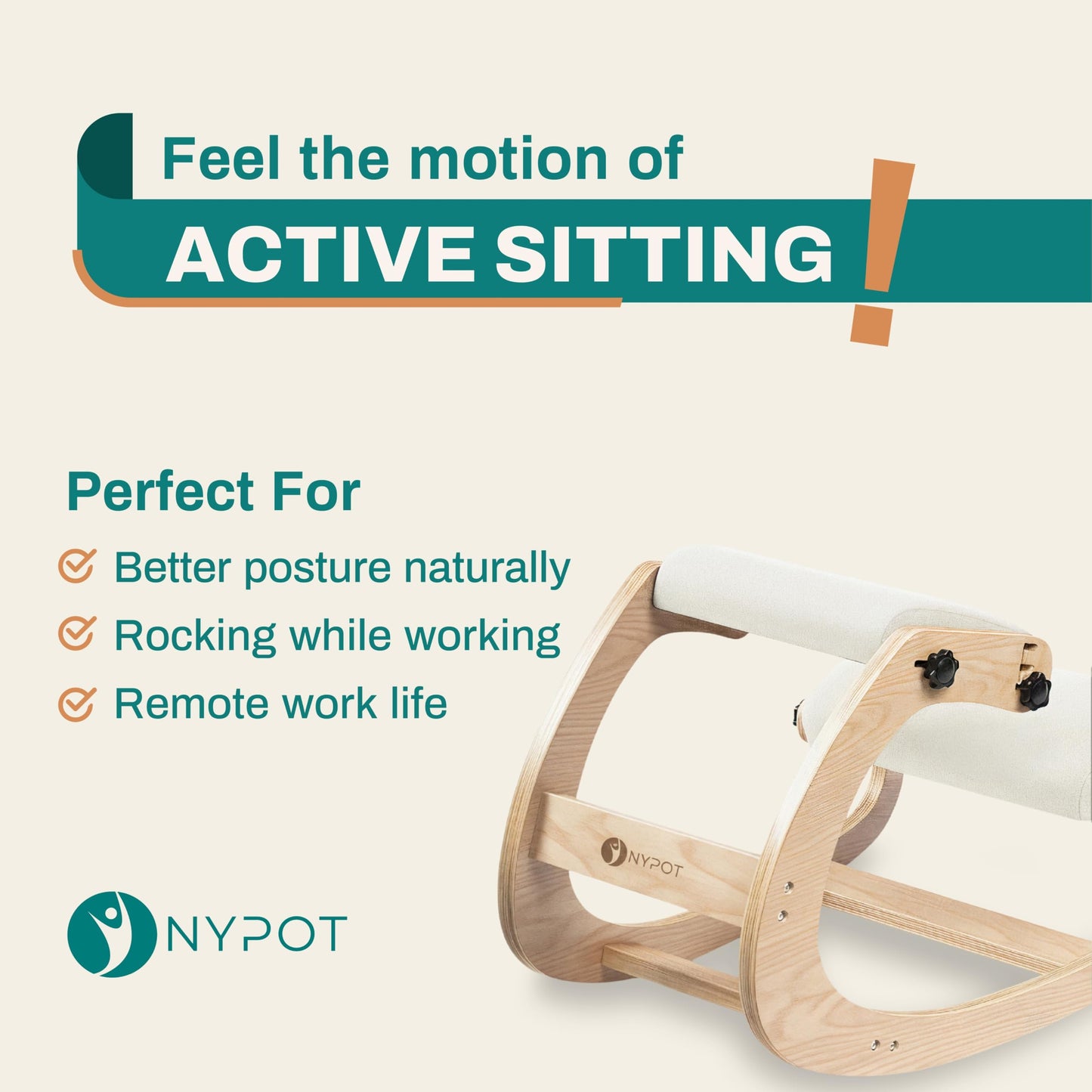 NYPOT Ergonomic Kneeling Chair with Adjustable Seats - Knee Chair for Posture Correction & Kneel Rocking Stool for Desk - Back Pain Relief for Home and Office, Supports 250 pounds - 5 Years Warranty