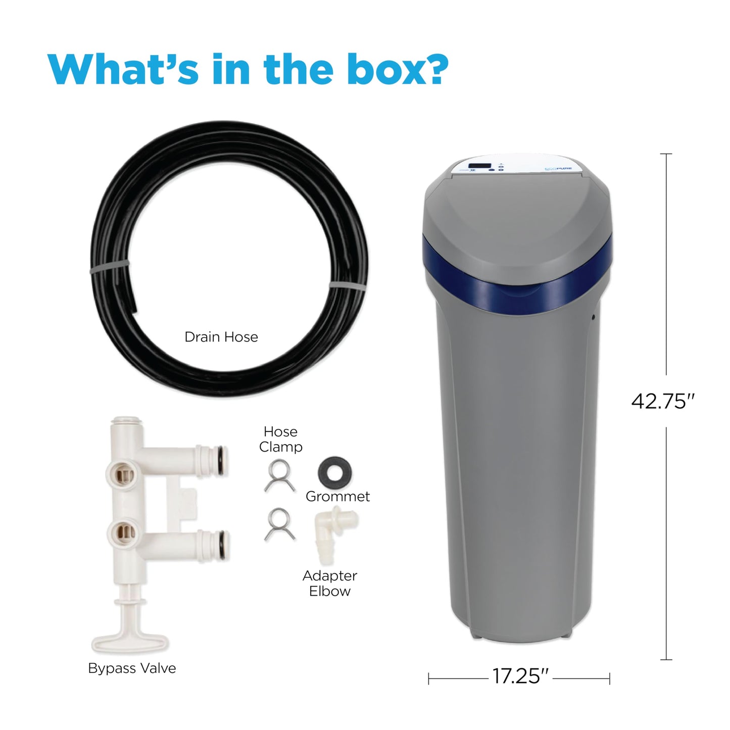 EcoPure EPH130 Whole House Water Softener & Filtration System – 2-in-1 Design for Soft & Better-Tasting Drinking Water, AutoSense AI Technology