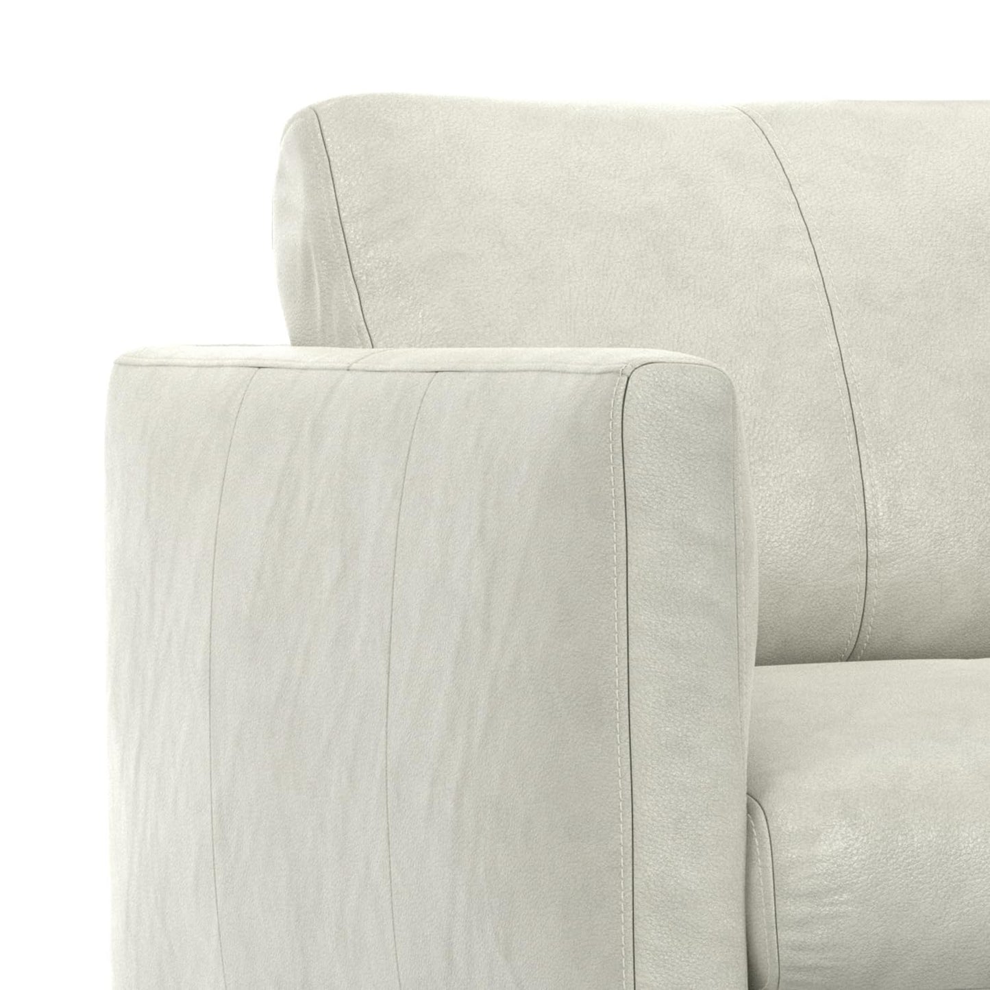 SIMPLIHOME Stevens Loveseat in Genuine Light Smoke Grey Leather, 60-inch Wide, Solid Wood Frame, Modern Compact Seating for Living Room or Apartment