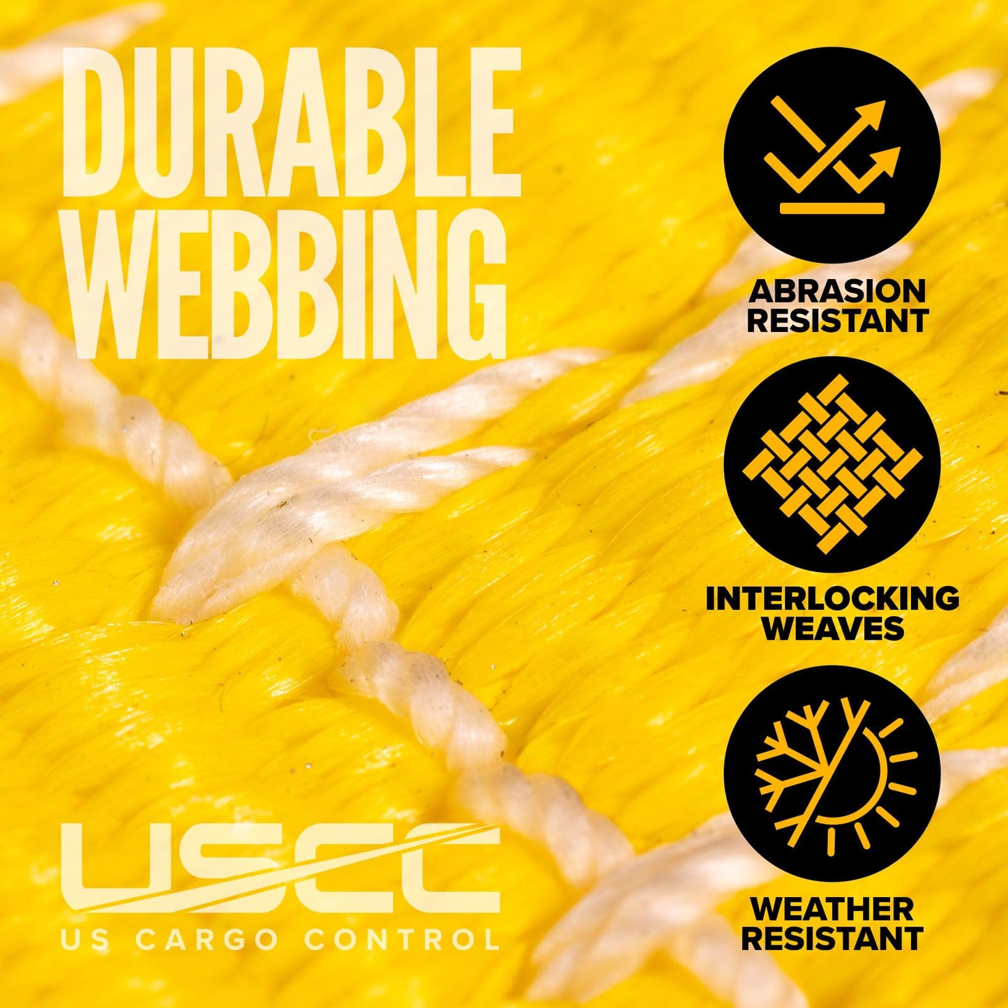 US Cargo Control 2 Inch Ratchet Straps Heavy Duty (10-Pack), 2" x 30' Flat Hook Ratchet Straps, 10,000 LBS Break Strength, Yellow Heavy Duty Tie Downs with Black Flat Hooks for Flatbed Trailers
