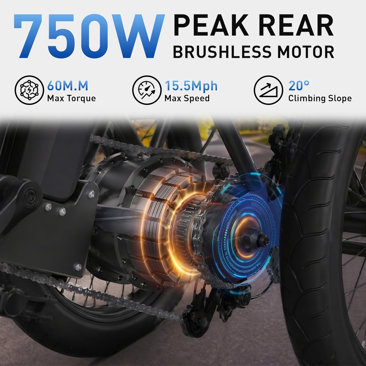 Vivi FatGo1 E Trike Electric Bike, Peak 750W Motor Folding Trike 18X3.0 Fat Tire Ebike, 648Wh Removable Battery, Step-Thru 3 Wheel Electric Bicycle, Up to 40 Miles, Tricycle for Adults with Basket