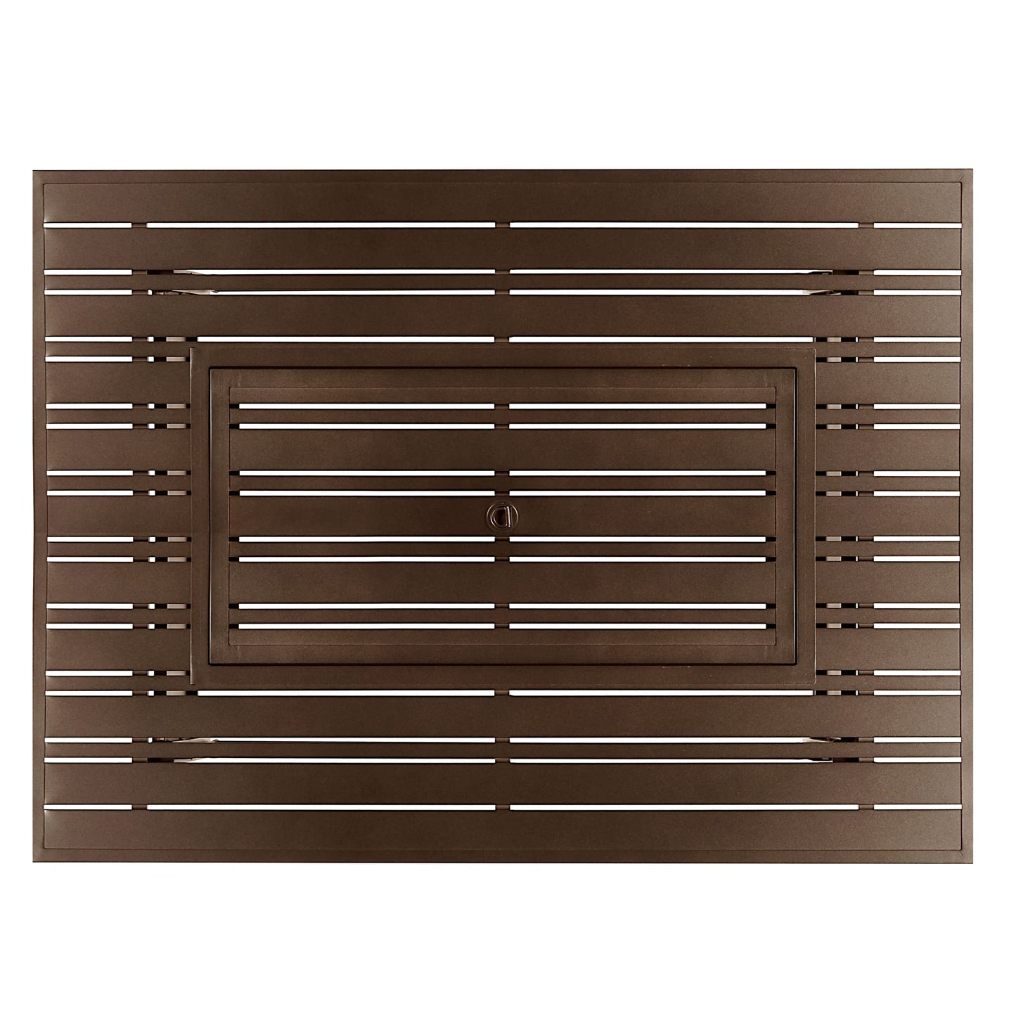 Oakland Living Rectangular 48 in. x 36 in. Aluminum Propane Fire Pit Table, Glass Beads, Two Covers, Lid, 57,000 BTUs in Brown Finish