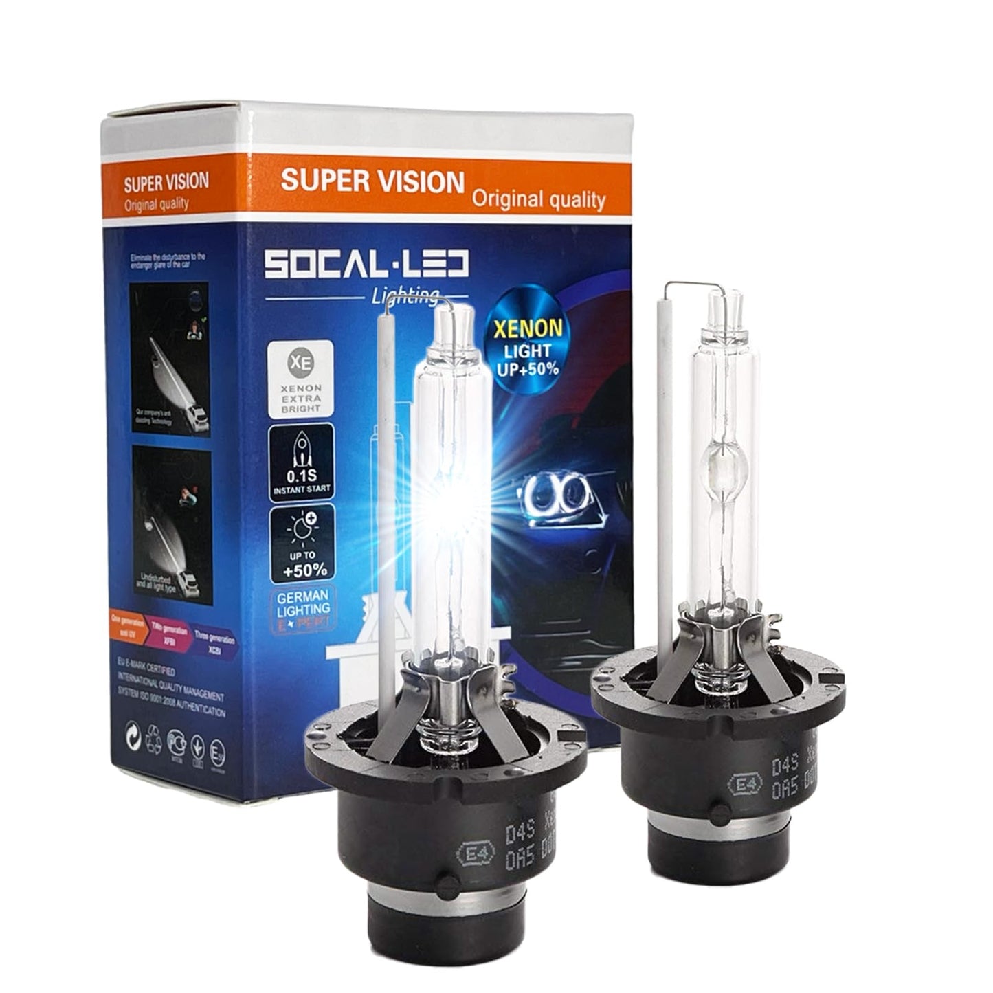 SOCAL-LED LIGHTING D4S Xenon HID Headlight Bulbs - 8000K Ice Blue - HBLB-D4S8K - Pack of 2