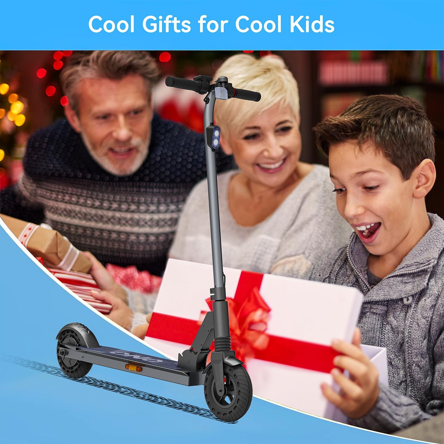 Electric Scooter for Big Kids/Teens - 250W Motor, 15.5 mph Top Speed, Rear Foot Brake, Folding E-Scooter for Riders up to 220 lbs, UL-2272 Certified, Gray