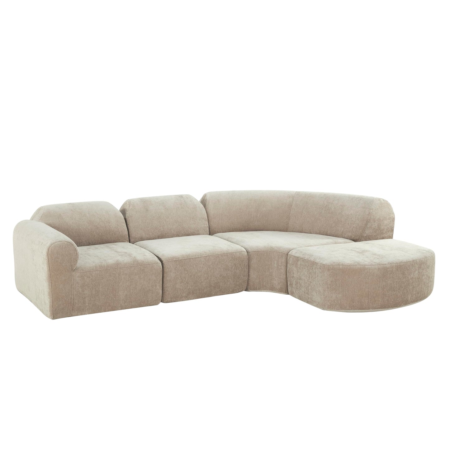 Christopher Knight Home Midel 111" Modular L-Shape Sofa Couch with Chaise Lounge, Modern Boneless Sofa for Living Room, Fabric Upholstered Cloud Couch with Deep Seat, Dark Beige