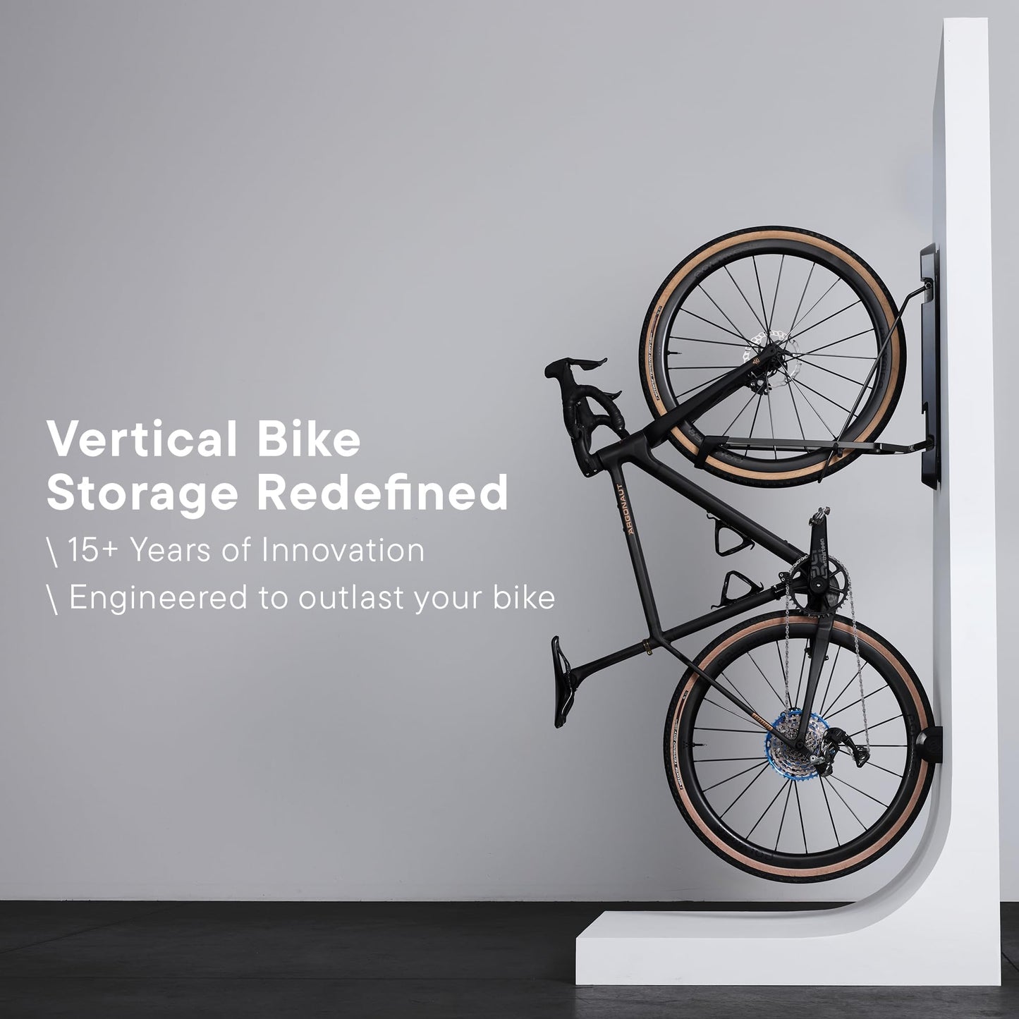 Steadyrack ProFlex Narrow Bike Rack - Vertical Wall Mount Bike Storage for Home - Roll-In Roll-Out System - Space-Saving Pivot - Fits Road, BMX, Gravel, Fender - Includes GearMate SteadySpine - 2 Pack
