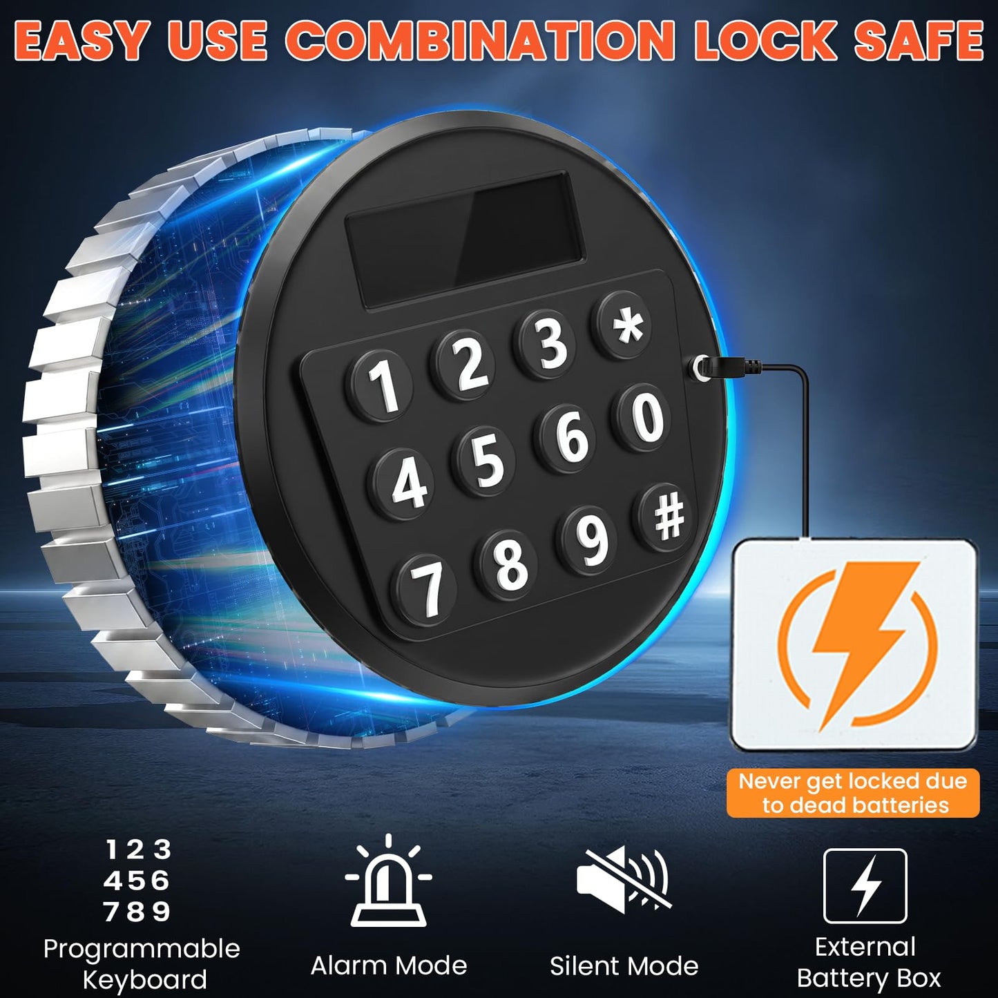 [𝟐𝟎𝟐𝟔 𝐍𝐞𝐰] 9.5 Cu Ft Extra Large Home Safe Fireproof Waterproof with [DOUBLE SAFES], Heavy Duty Digital Security Box with [Hidden Compartment], Fireproof Safe for Home Business Office USE