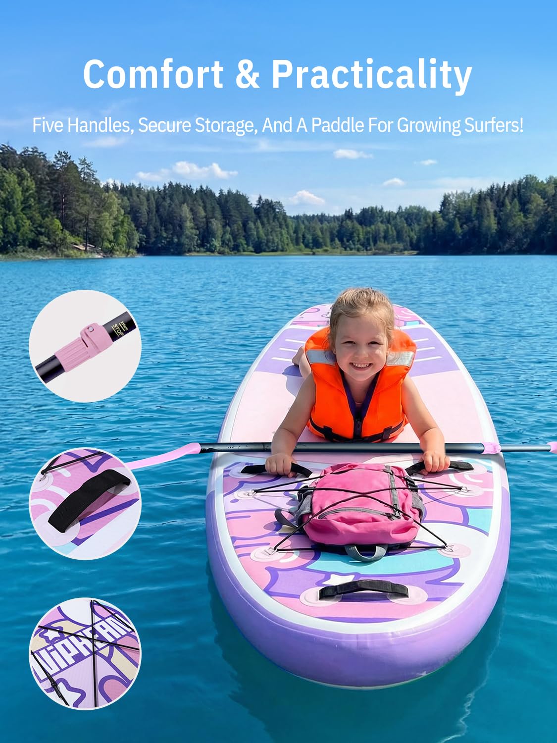 Niphean Inflatable Stand Up Paddle Board with Stabiltrac Fin Design and SUP Accessories, Anti-Slip EVA Deck, 10’6’’ Inflatable Paddle Boards for Adults & Youth of All Skill Levels