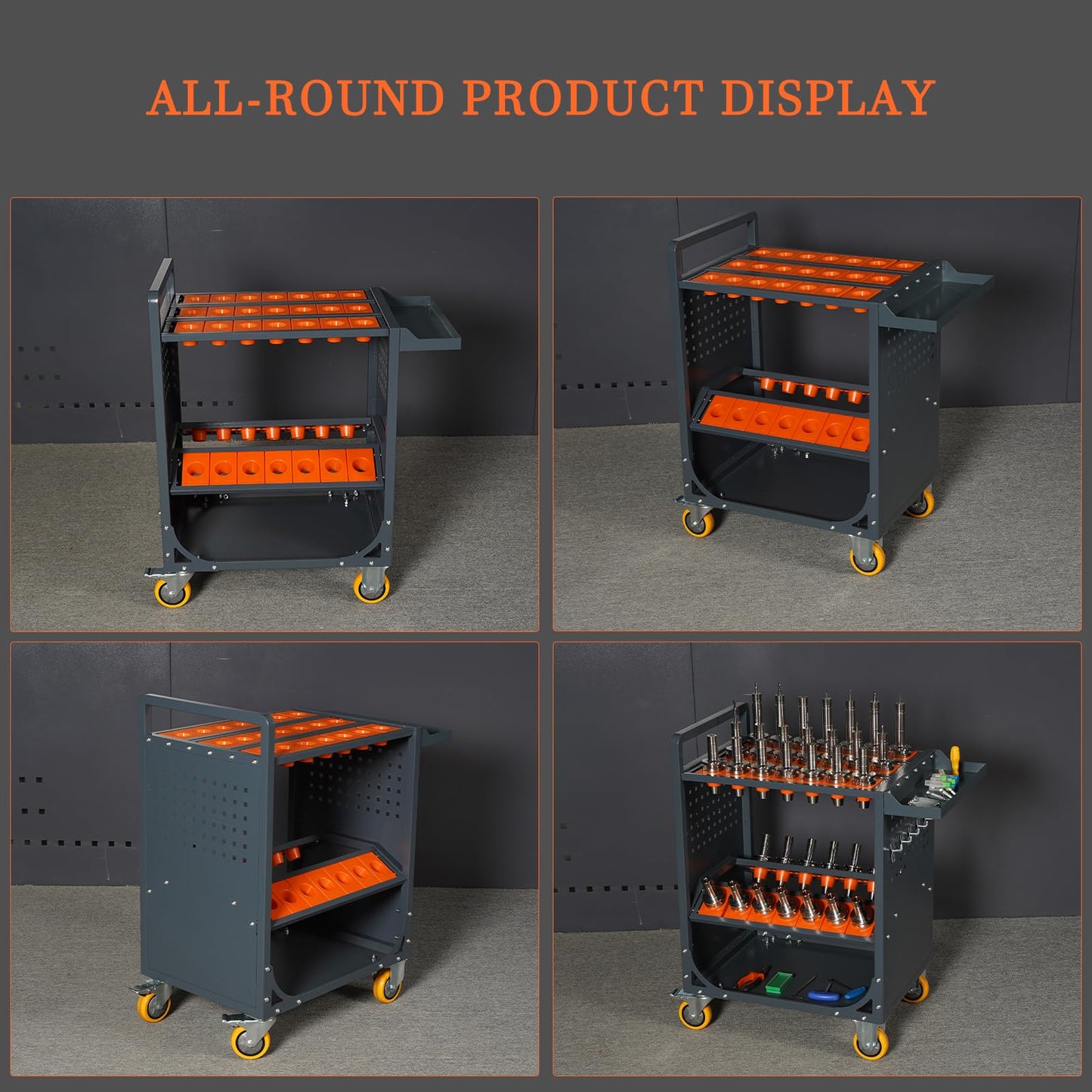 LYREIGN CNC Tool Rack Organizers, Large Capacity CNC Tool Storage Cabinet, CNC Tool Service Cart, Multi-Purpose CNC Tool Holder Vertical Drawer Cabinet for Mechanic Factory Garage