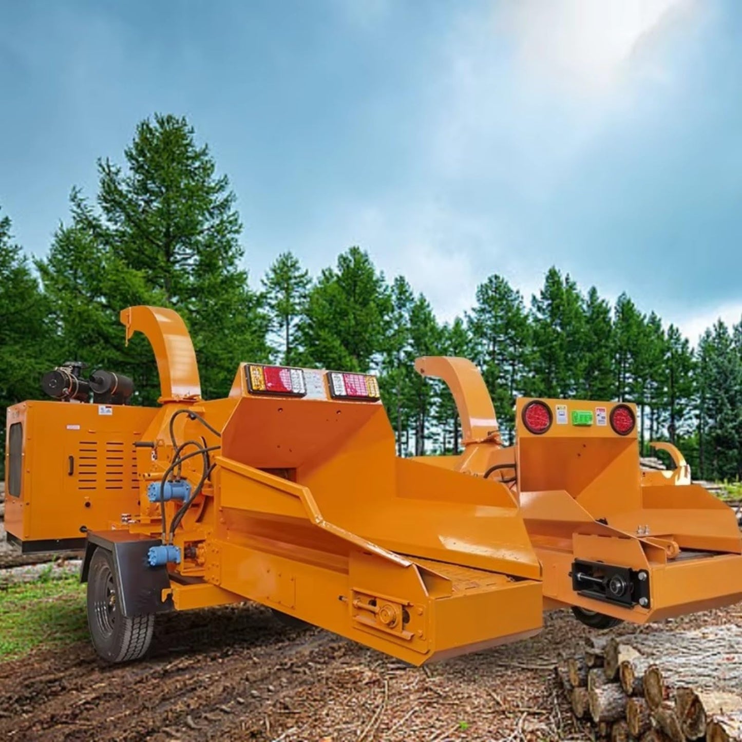 Industrial Grade Wood Crusher Mobile Wood Crusher for Forestry Wood Grinder Large Capacity Mobile Wood Chipper Machine for Yard Waste