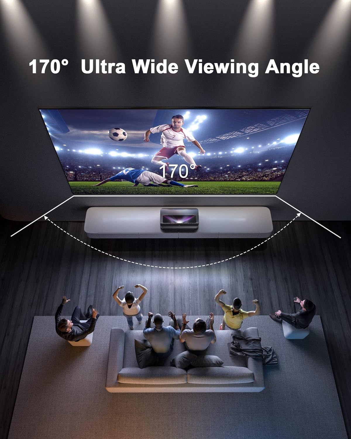 AWOL Aetherion Max 4K 3D ultra short throw projector & 132" Cinematic Screen Bundle(Aetherion Max&ALR-C132)