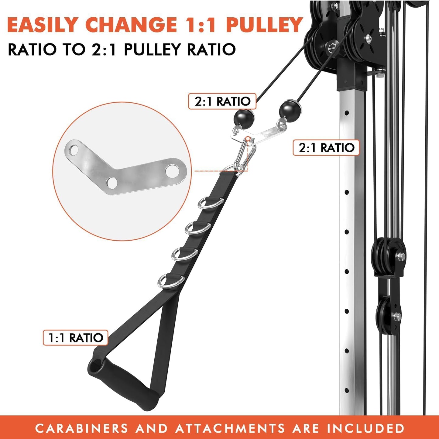 Mikolo Wall Mount Cable Station, Cable Crossover Machine with Dual Pulley System and 19 Adjustable Positions for Home Gym Fitness Equipment, Black