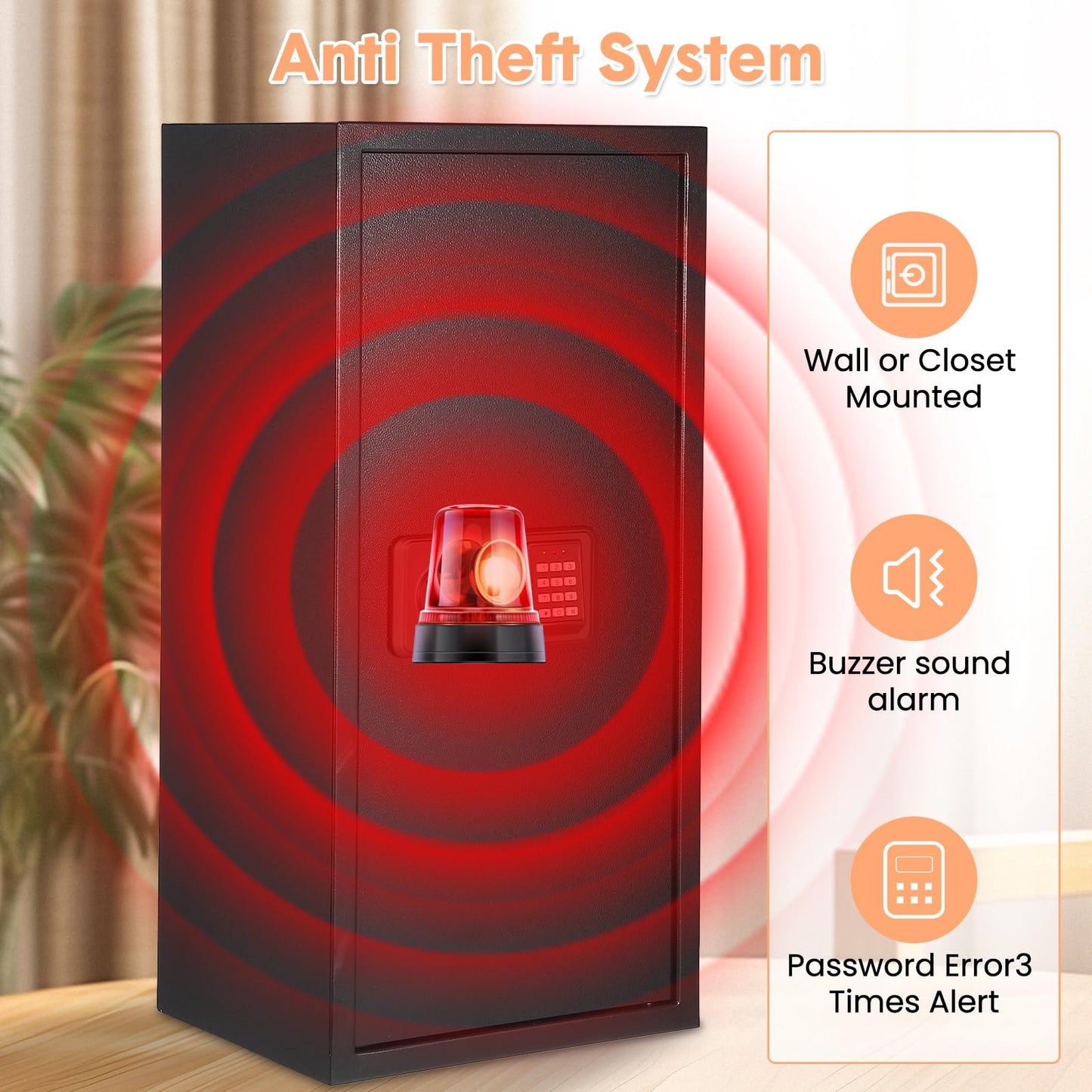 Digital Keypad Safe Box for Home with Fireproof Bag, Heavy Duty Steel Security Safe with Spare Keys & Multiple Size Options (9.8" to 31.5"), Money Safe for Cash Jewelry Documents - Wall Mountable