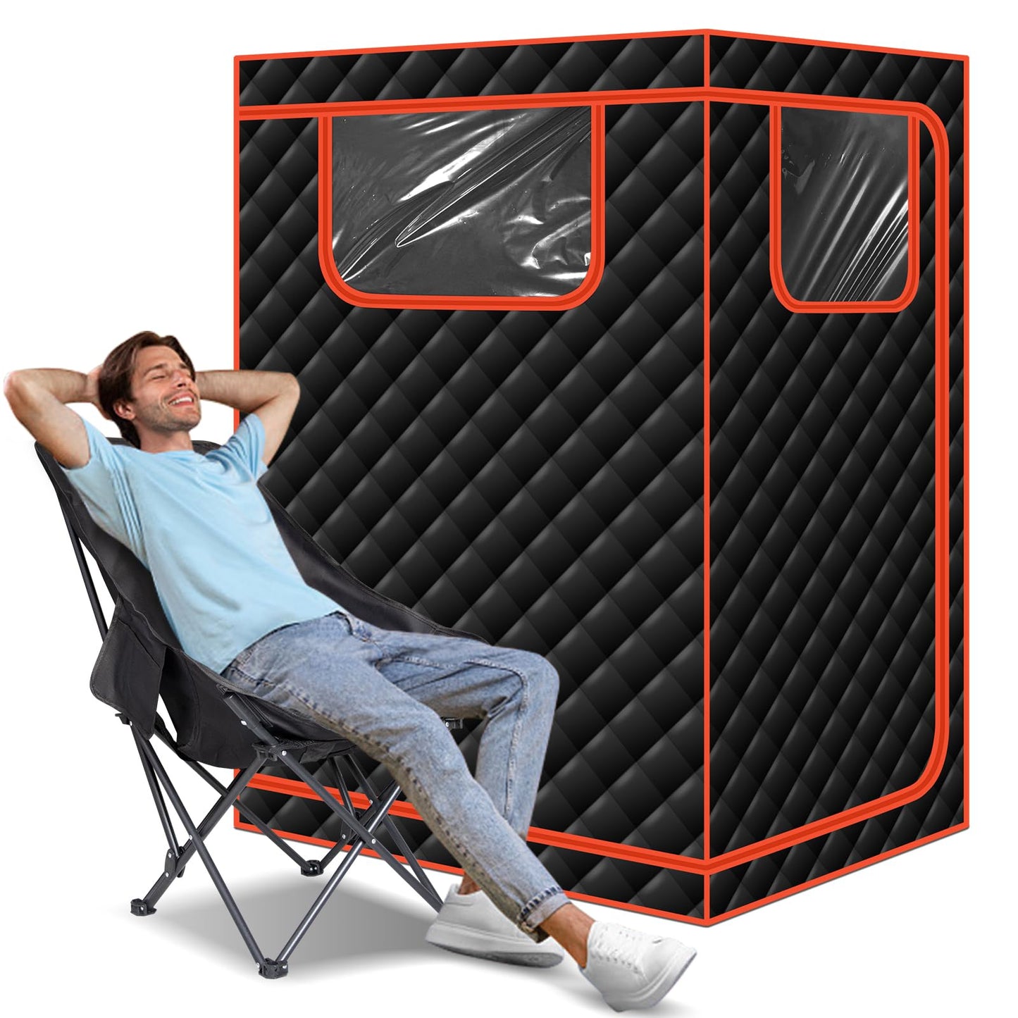 Smartmak Portable Infrared Sauna, 1-2 Person Oversize Home Sauna Box