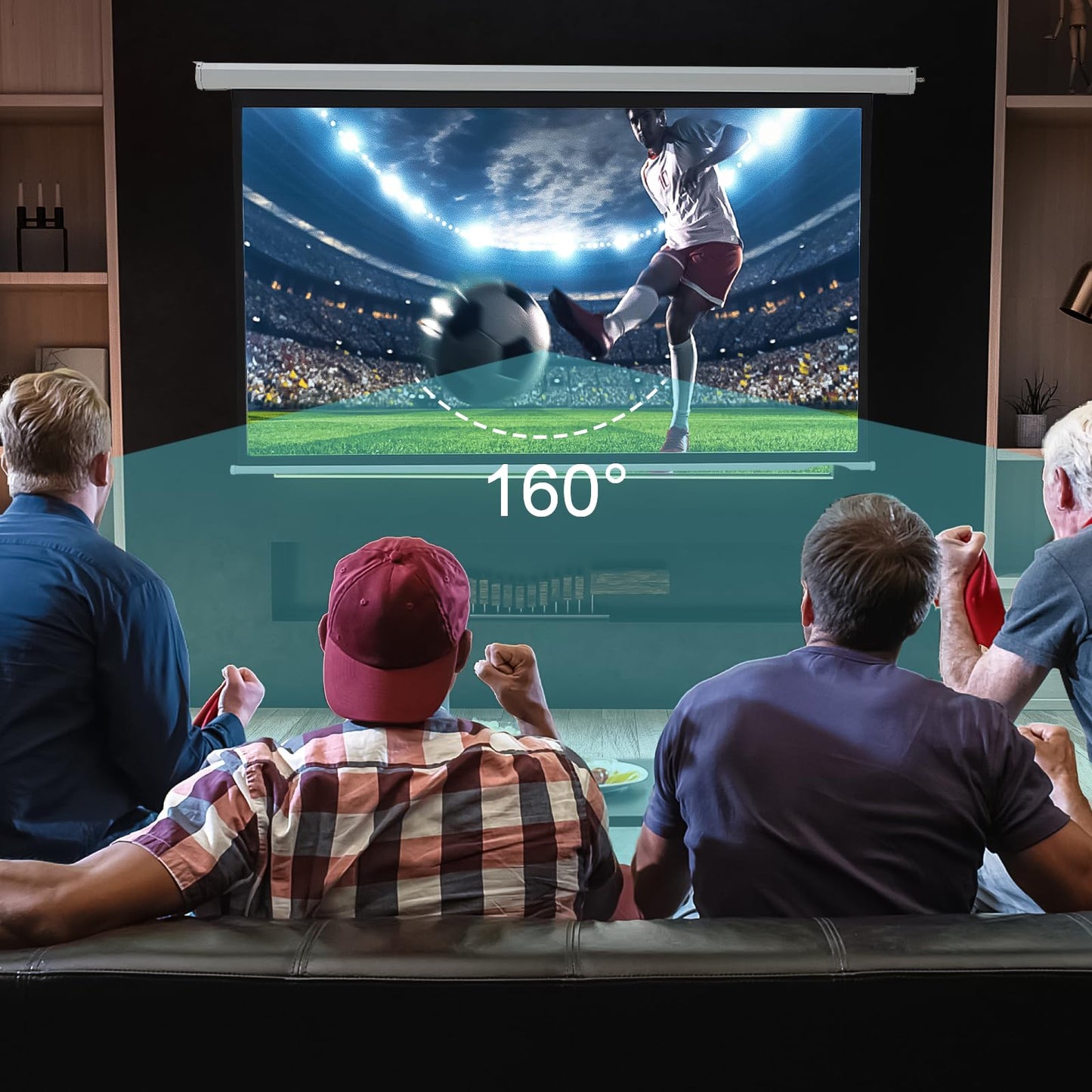 YODOLLA 120" Projector Screen Motorized 16:9, 4K HD Pull Down Retractable Projection Screens Electric Automatic Wall Ceiling Movie Screen for Office Classroom Indoor with Remotes