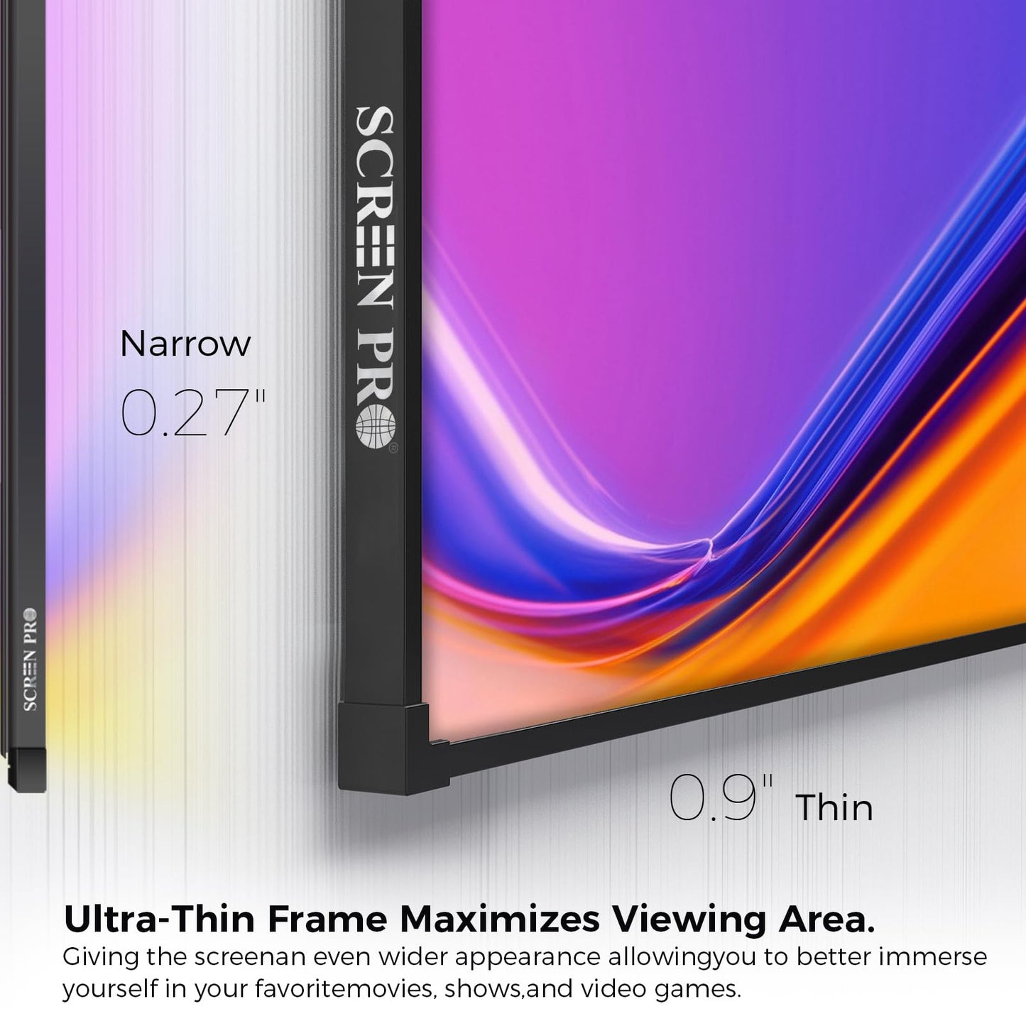 120inch Ambient Light Rejecting ALR Projector Screen for Home Theater, 16:9 4K/8K Ultra Edge Free Fixed Frame Ceiling Light Rejecting Screen for Ultra-Short Throw Projector & Laser Projector