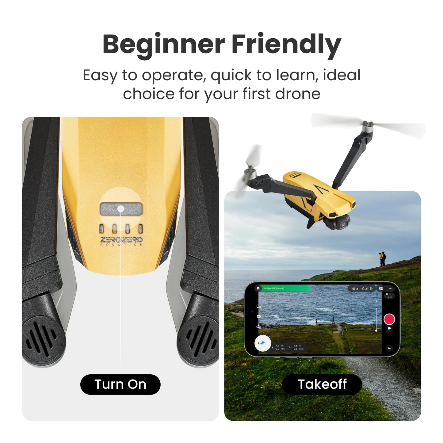 Drones with Camera for Adults 4K, VCOPTER Falcon Mini Bi-Copter Design, Inverted Flight Capability, Max Speed 16m/s, 10000 ft Video Transmission, 1 Battery for 34-Min Max Flight Time, 249g