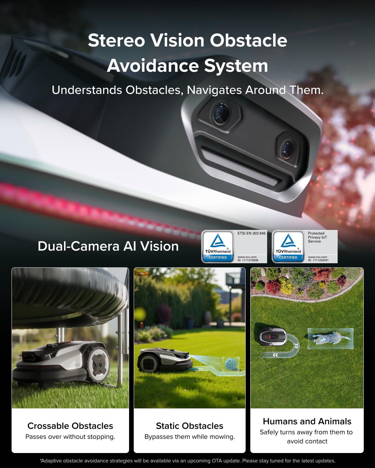 Roborock RockNeo Q110H Robot Lawn Mower, Wire-Free Robotic Lawn Mower with Full-Band RTK + VSLAM Navigation, Auto Mapping, AI Vision Obstacle Avoidance, App Control, 45% Slope, Covers Up to 1/4 Acre