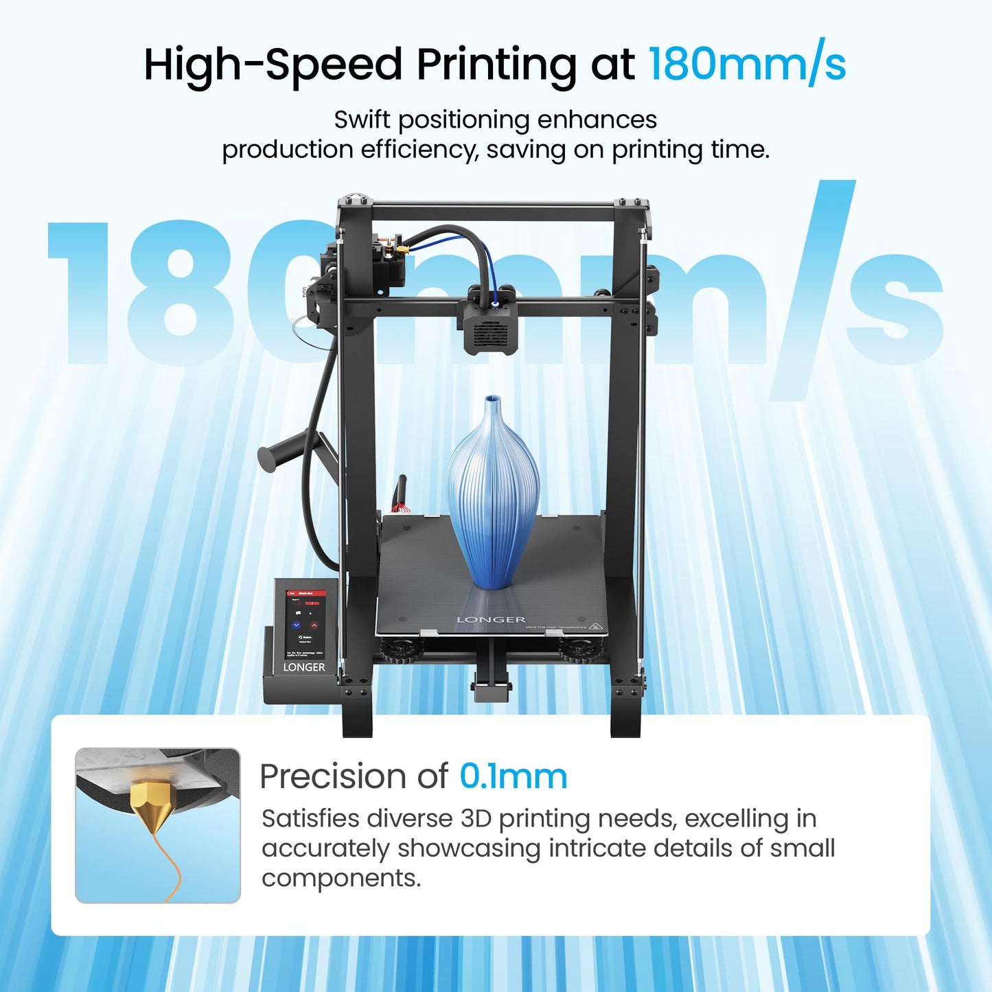 Longer LK5 Pro 3D Printer, Open Source Mainboard, TMC2209 Silent Drivers, 11.8×11.8×15.7 Inch Large Size, Resume Printing, 95% Pre-Assembled, Perfect for Beginners, Home & School DIY FDM Printer,