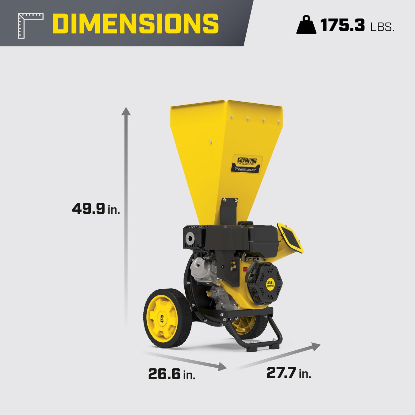 Champion Power Equipment 3-Inch Portable Chipper-Shredder with Collection Bag