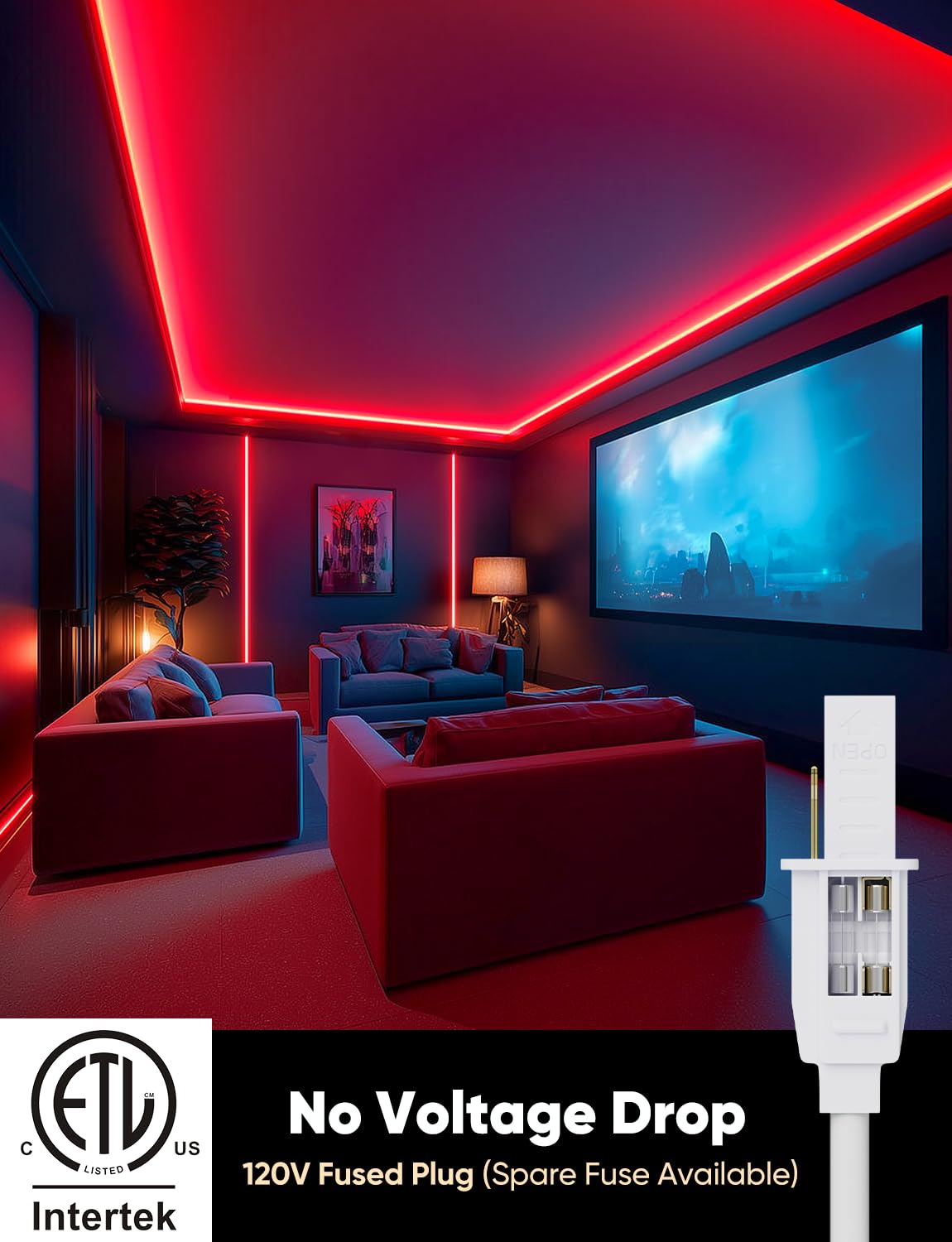 HeliosRibbon LED Neon Rope Lights, 16FT Red, Waterproof, Connectable, Model HR-MNEON-RED-5M