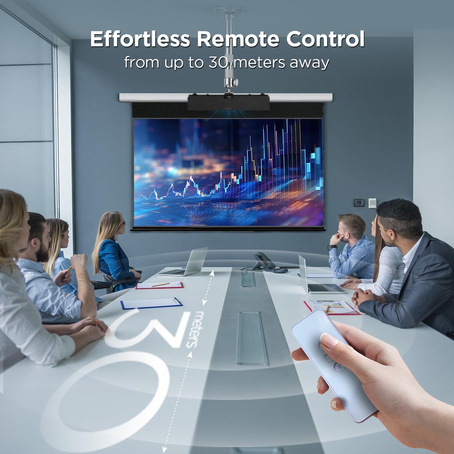 NothingProjector Motorized ALR Screen for Ultra Short Throw Projector, 95% Ambient Light Rejecting, 100" Drop Roll Down, 4K/8K UHD, Active 3D, Anti Daylight, Electric Retractable Automatic NothPJ B