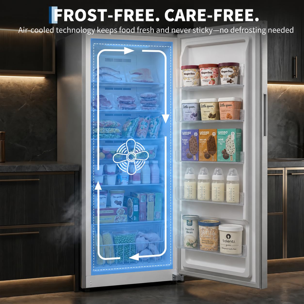 14 Cu.Ft Upright Freezer, Single Door Stand Up Freezer with Adjustable Shelves, Mechanical Temperature Control, Freestanding Deep Freezer for Garage, Kitchen, Home Use