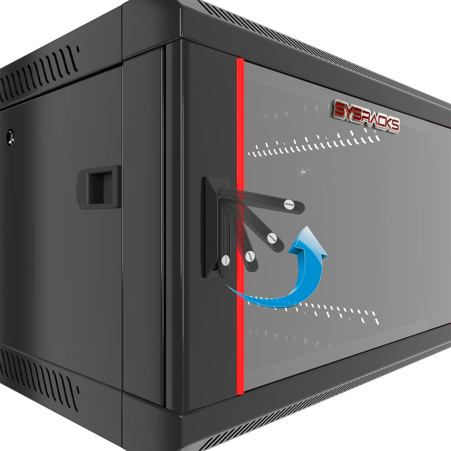 Sysracks 9U Wall Rack Mount Server 24" Deep Network Cabinet, Server Rack with Fan, Removable Side Panels, Locking Glass Door 19" Computer Cabinet Enclosure Network Rack Case SRE 9.600