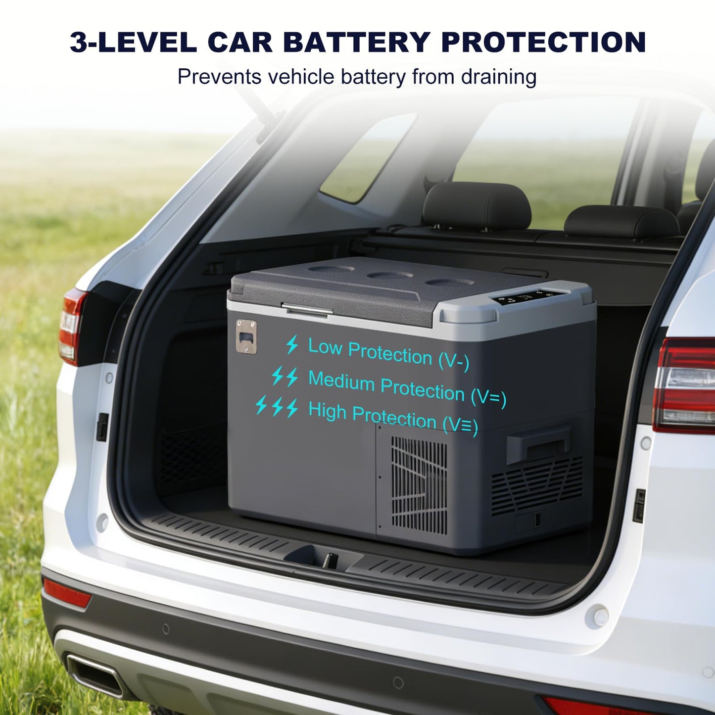SubSun 12 Volt Refrigerator, 26QT Portable Freezer Compressor Cooler, 12V Car Fridge 0℉~68℉, Single Zone Electric Cooler for Vehicles, 12/24V DC & 100-240V AC Powered for Travel, Truck, Boat, Camping