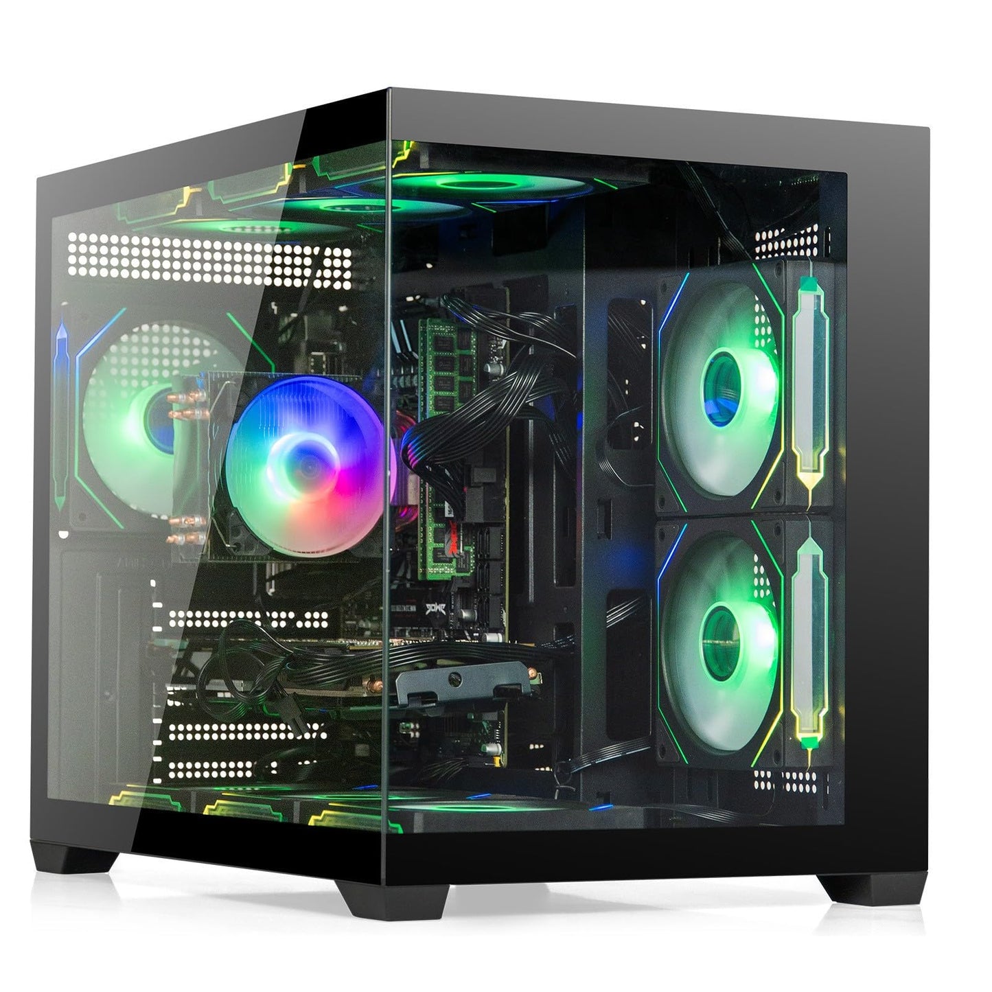 Evounic Professional Workstation Gaming PC – i7 Xeon E5 up to 3.5GHz, GeForce GTX Titan GDDR5, 16GB DDR4 RAM, 512GB M.2 SSD + 1TB HDD, WiFi 6 & BT 5.4, 9× ARGB Fans, 650W PSU, WIN11P