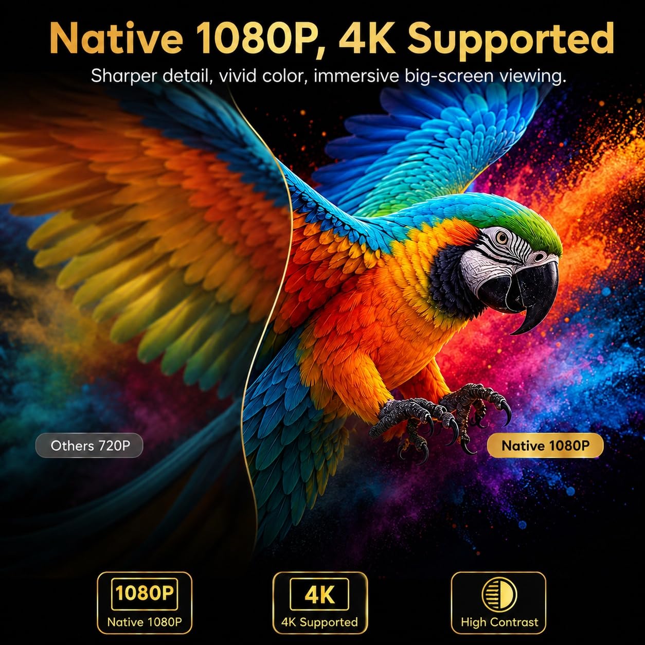 Ecosky 3500 ANSI Lumens Licensed Google TV Projector, Native 1080P 4K Supported Smart Projector with Auto Focus, Keystone, WiFi Bluetooth for Bedroom Home Theater Outdoor Movies