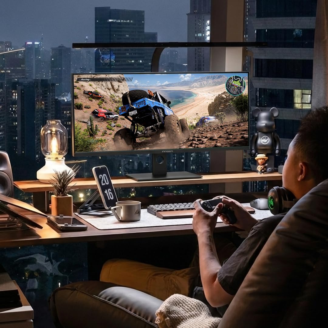 INNOCN 34" Ultrawide Monitor WQHD 3440 x 1440P 180Hz IPS PC Adaptive-Sync G-SYNC Compatible, HDMI, DP, PIP/PBP, 21:9, HDR, MPRT, Built-in Speaker, Height Adjustable, Eye Care - 34C1R
