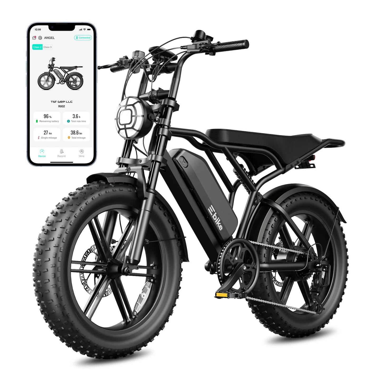 TST Electric Bike for Adults, 1500W Peak Motor 60 Miles Fat Tire E Bike 48V 15Ah Removable Battery 20" Electric Bike with Full Suspension UL 2849 Certification Black
