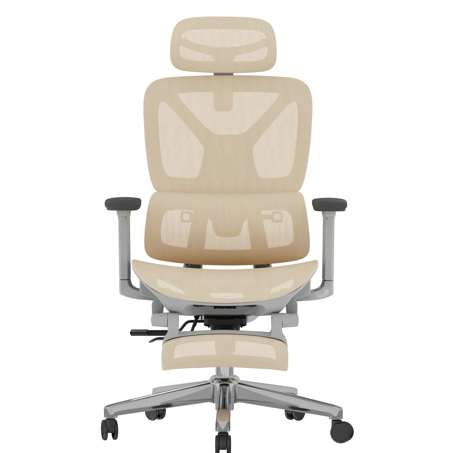 FLEXISPOT ErgoX Premium Ergonomic Office Chair with Footrest- Adjustable 3D Armrests, Dynamic Lumbar Support, Recline & Tilt Function, Mesh Seat, for Home & Office Use,Cream