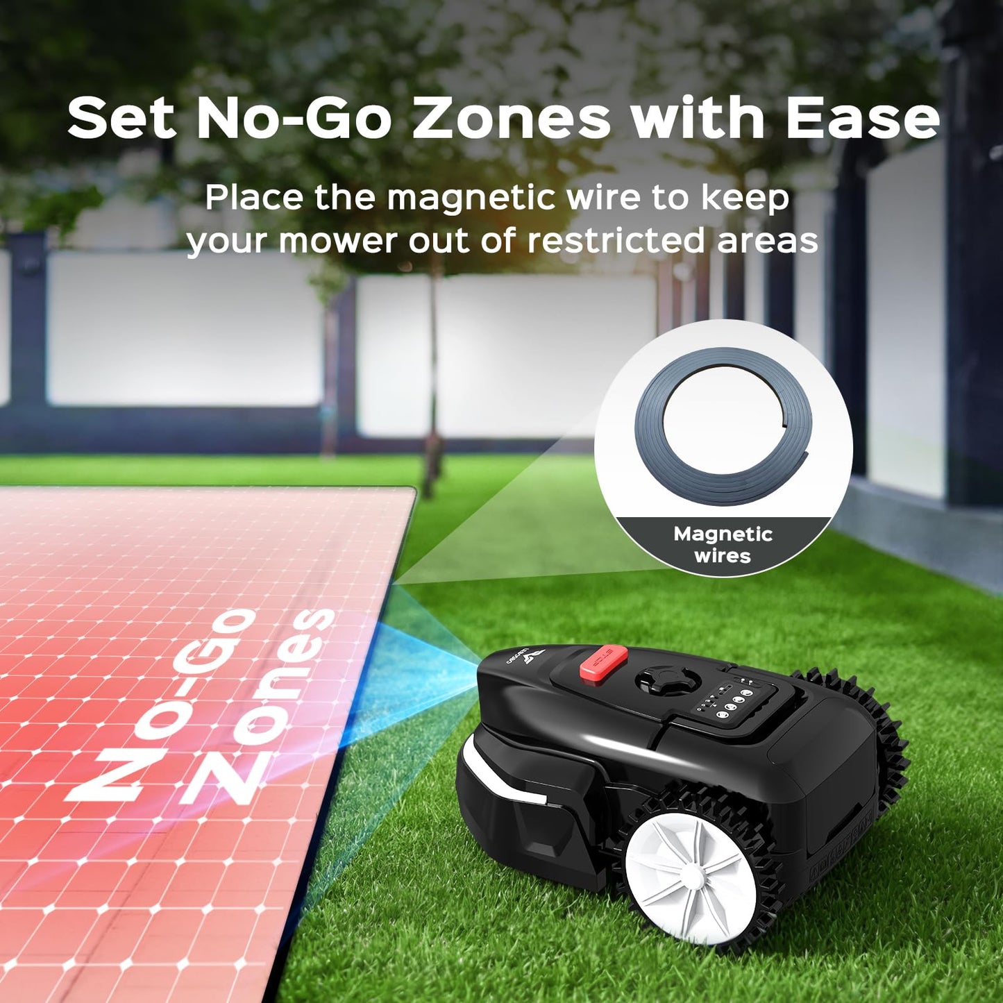 LEBOSBO V3 Robotic Lawn Mower with AI Vision Obstacle Avoidance, Smart APP Control, Low-Noise Operation, Adjustable Cutting Height, No-Go Zones, Ideal Robot Lawn Mower for Lawns Up to 1600 Sq.Ft