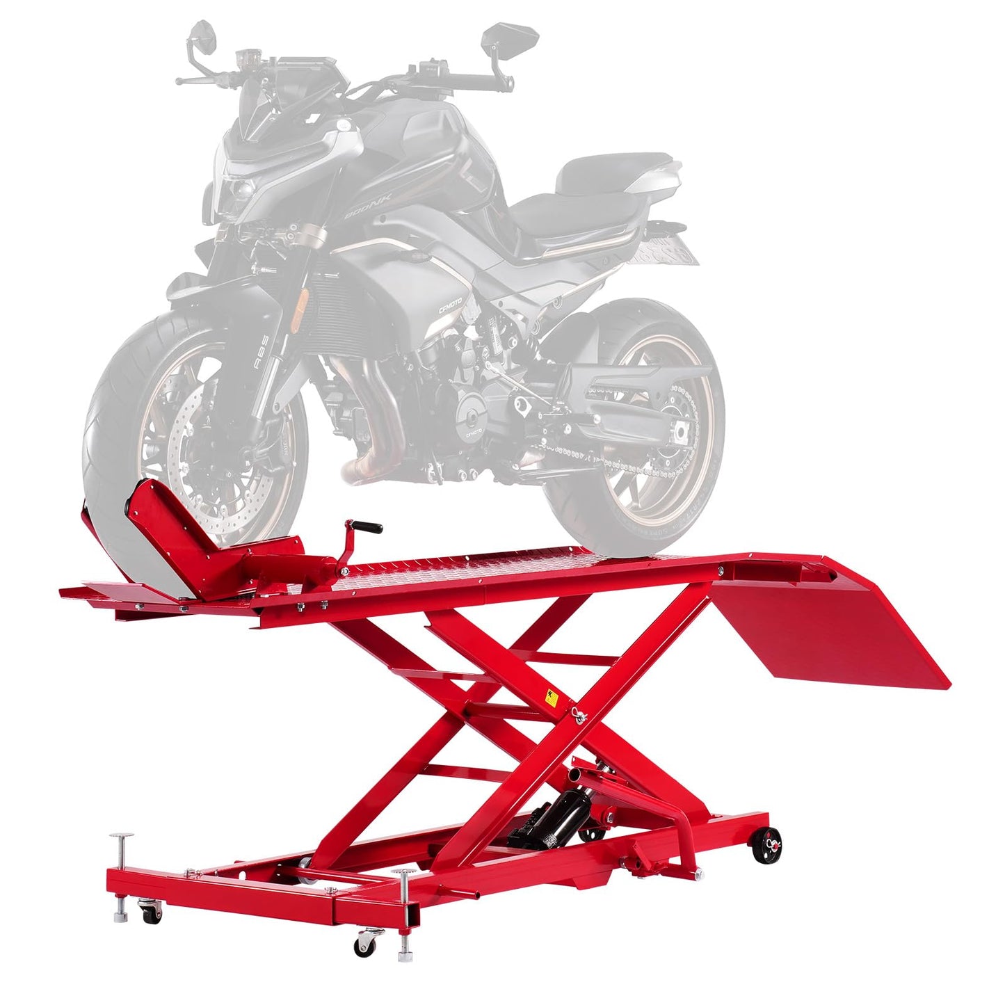 VEVOR Motorcycle Lift Table, 1000lbs Weight Capacity, 360° Flexible Moving Motorcycle Jack Stand, 8.6-31 in Height Range, Heavy Duty Bike Repair Stand with Security Lock for ATVs, Dirt Bike