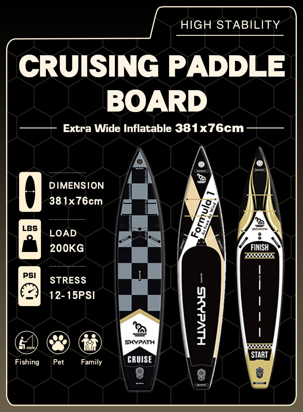 Inflatable Stand Up Paddle Board,10'6-12'6''* 30-34''Ultra-Light SUP Board,Blow Up Paddle Board, for Youth & Adults of All Skill Levels with Full Set of SUP Board Accessories (Black & Gold-F2)